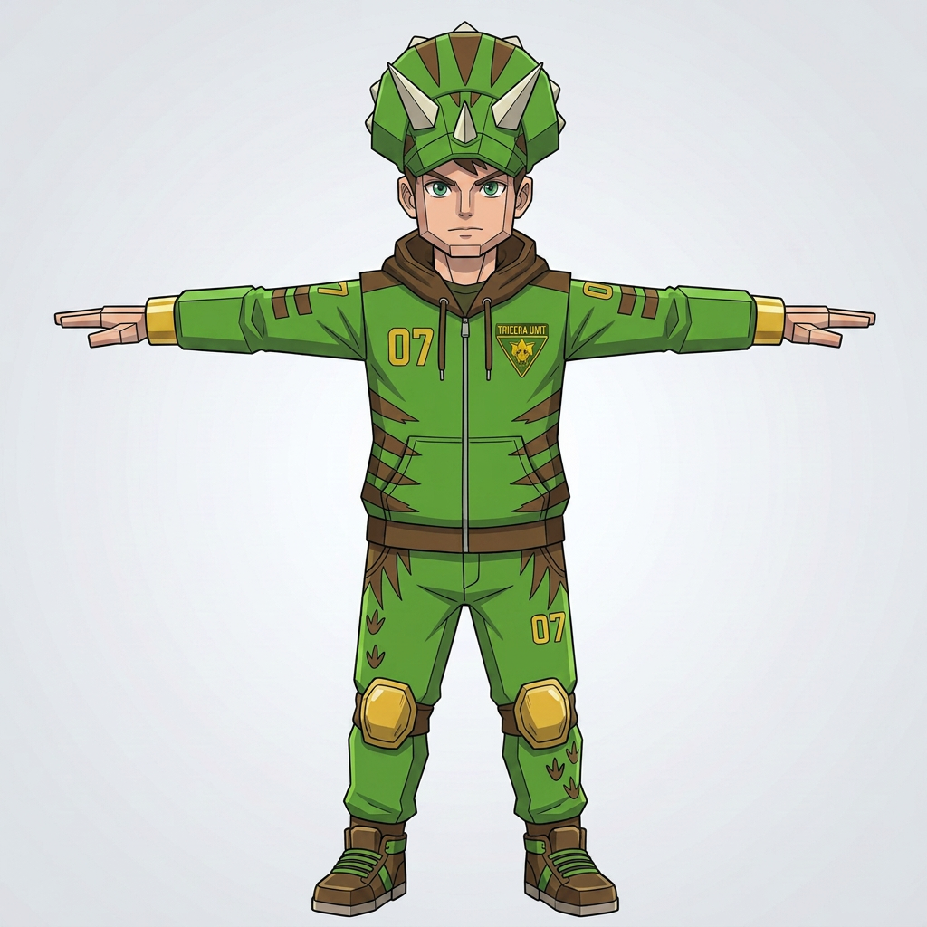 AI Design for blocky body heead curved