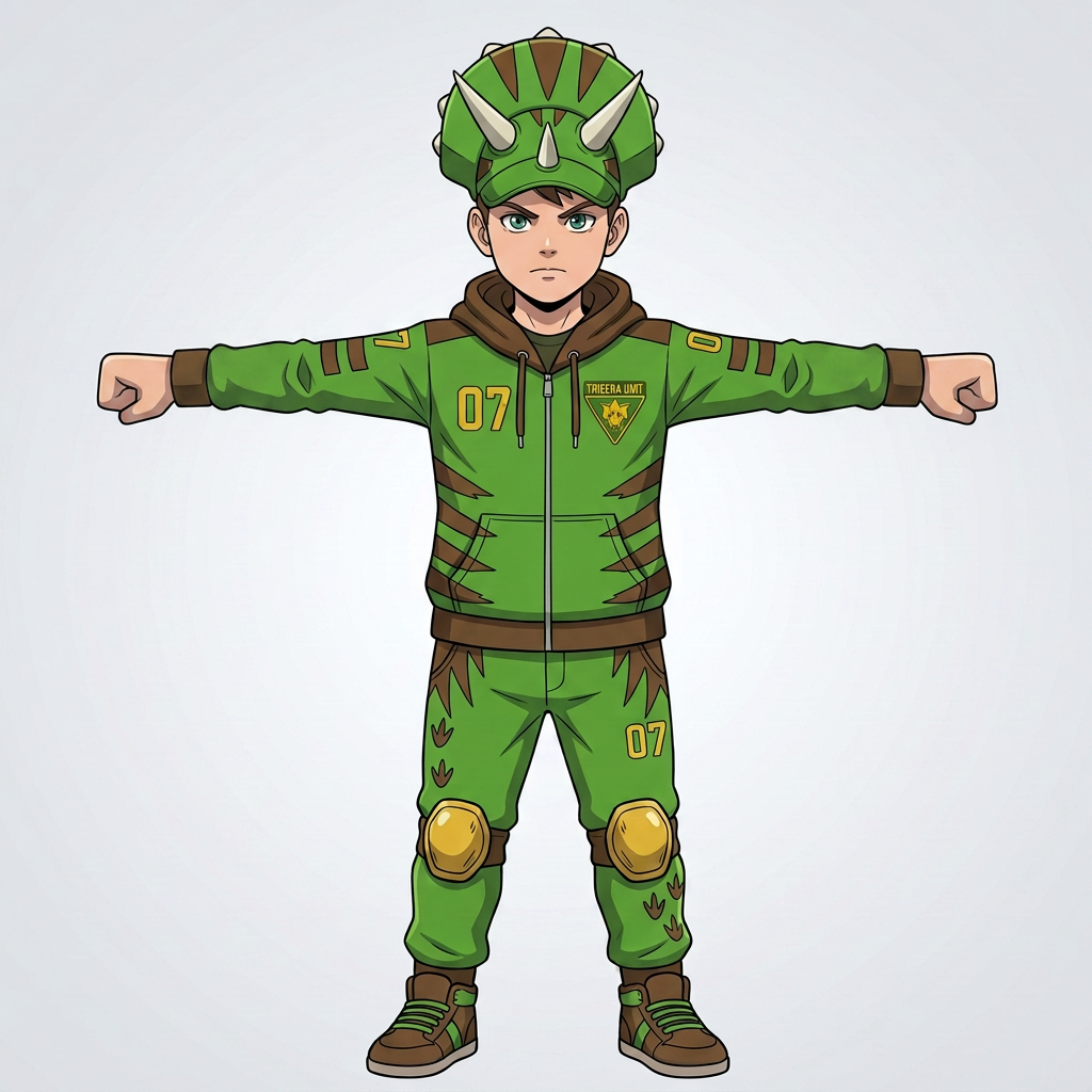 AI Design for do brown cuff and give him a roblox anime like body with same details