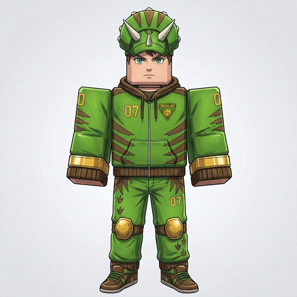 AI Design for do brown cuff and give him a roblox anime like body and whole body legs head etc with same details