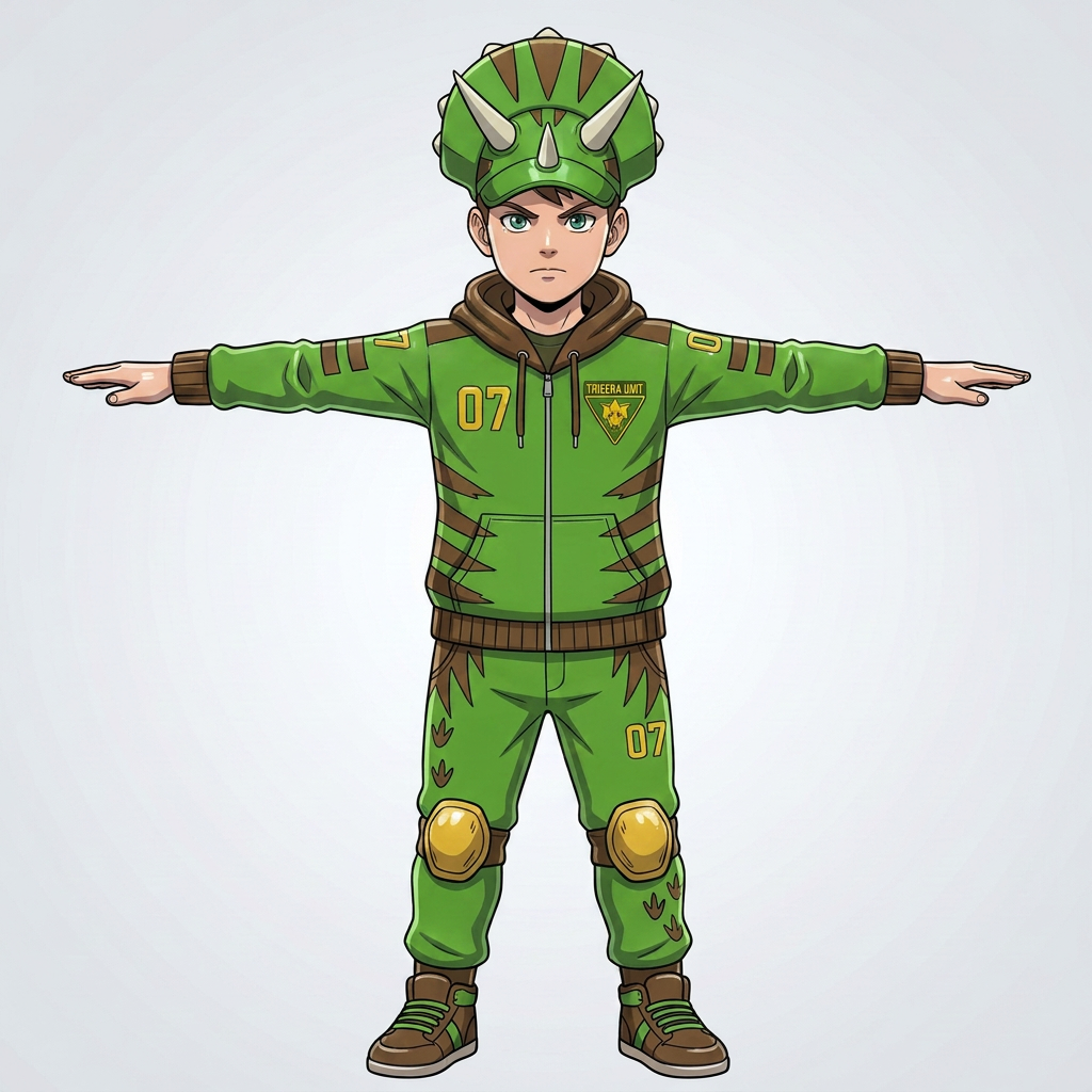 AI Design for do brown cuff and give him a roblox anime like body with same details