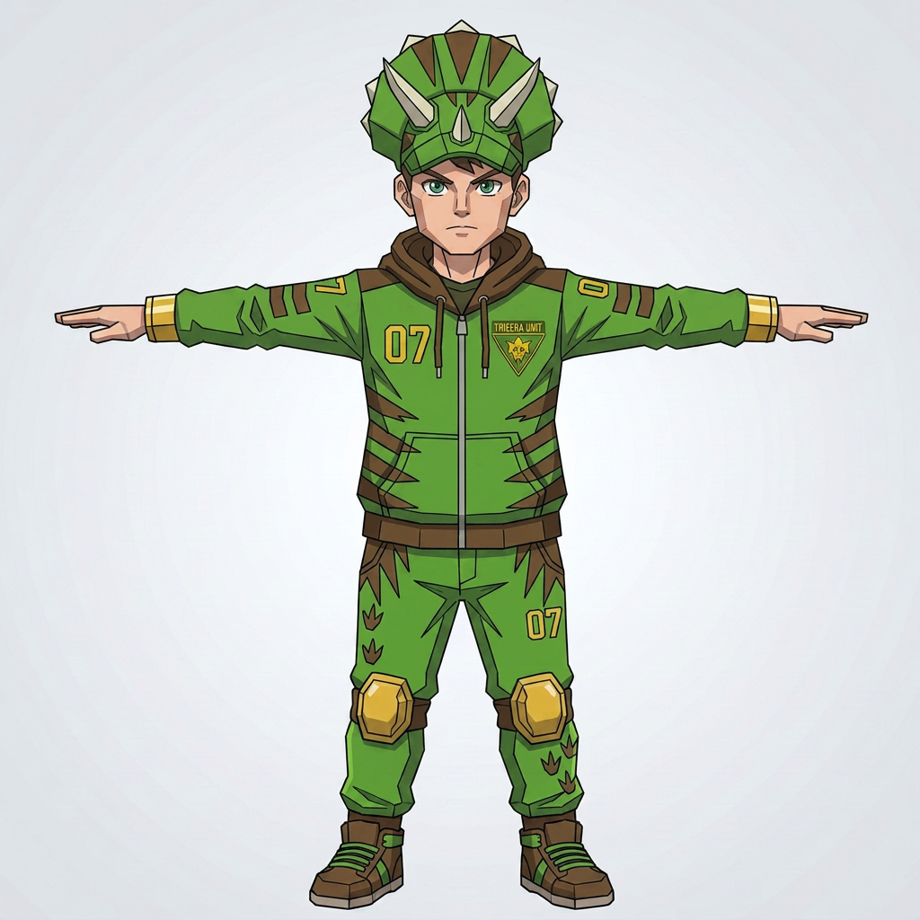 AI Design for blocky body heead curved