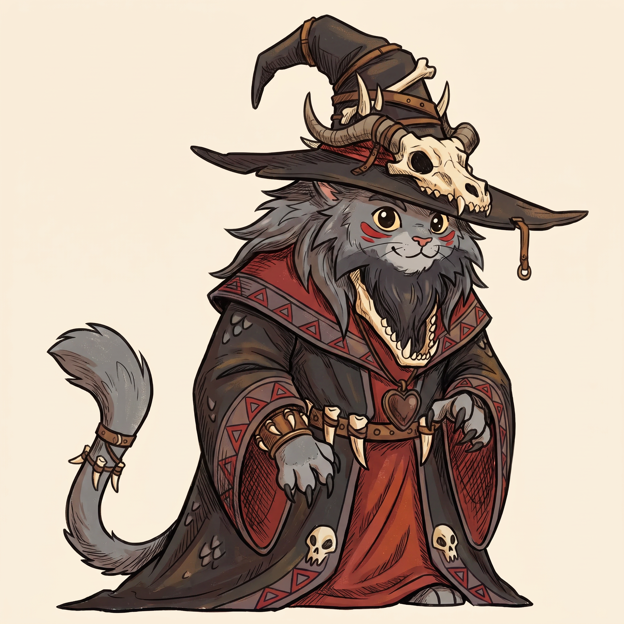 AI Design for make the gray cat replicate the drawing style of the orange cat