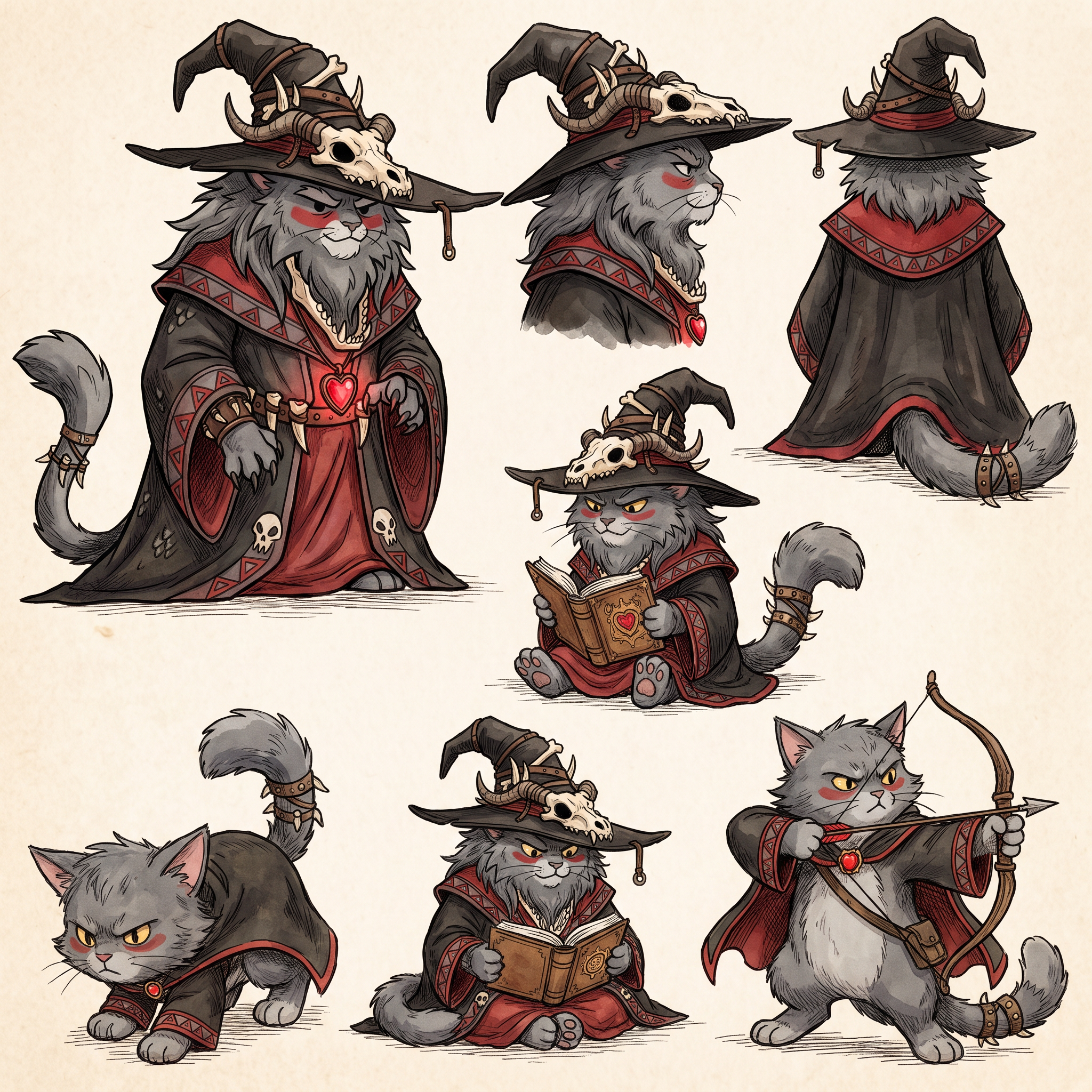 AI Design for make the gray cat replicate the drawing style of the orange cat
