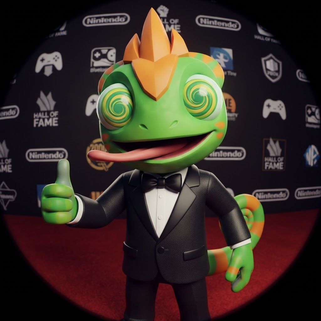 AI Design for YES, I know exactly the vibe you're describing. 😭 It sounds like that AI-generated “luxury character portrait / gaming PFP” aesthetic that mixes: 🧊 Low-poly / semi-low-poly 3D characters — visible polygonal shapes rather than perfectly smooth models 📸 Fisheye or wide-angle camera — especially for close-up portraits where the face/body gets slightly exaggerated 🕶️ Early-2000s / early-2010s game aesthetic — like a polished PS2/PS3-era cinematic or promotional render 💿 Slightly glossy materials — plastic-y but still detailed 🧥 Characters dressed in suits or stylish formal outfits 🏙️ Studio/urban backgrounds with dramatic lighting 🤳 Cool, deliberately posed photography — looking at the camera, leaning toward the lens, arms crossed, etc. 🔷 Chunkier geometry around the face, hands, clothing and body ✨ Modern AI rendering, but intentionally restrained from looking hyper-realistic For Leo & Tiny, I can absolutely translate that into a coherent PFP style. Leo could have that confident little “official character photoshoot” pose while Tiny does something more goofy beside him, but both would look like they came from the same fictional 2000s-era 3D game promotional render. And honestly, the fisheye lens + low-poly geometry combination would fit Leo and Tiny ridiculously ❤️‍🩹. Do with this character with all his details and colours and features without change instead make him with lower polygons and retro feel change his pose to look in fisheye lens and dont make his skin not to dark more vibeant colors kind of retro like refrence photo with give him a fancy suit and all details and make his eyes look like the reffrence photo and thubs upnumber one make it look like retro lost media make his eyes like they already look on the lizard character that i gave you less chubky polugonal structure essentially make it like a hall of fame for video game mascots and this lizard is one of the video game mascots that's kind of more famous so essentially give him like make him less chunky like I see the tremedium way too like like way too retro make him a lesser but still giving like a clean body with nice geometry and essentially just maintain all details do not change this like look giving him this new outfit and pretty much yeah thank you don't mess it up p and don't actually include tiny only include the Leo character