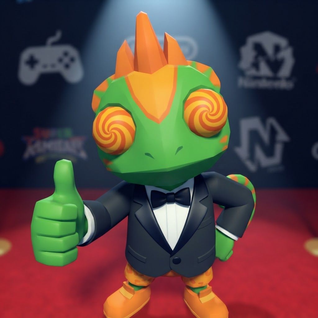 AI Design for YES, I know exactly the vibe you're describing. 😭 It sounds like that AI-generated “luxury character portrait / gaming PFP” aesthetic that mixes: 🧊 Low-poly / semi-low-poly 3D characters — visible polygonal shapes rather than perfectly smooth models 📸 Fisheye or wide-angle camera — especially for close-up portraits where the face/body gets slightly exaggerated 🕶️ Early-2000s / early-2010s game aesthetic — like a polished PS2/PS3-era cinematic or promotional render 💿 Slightly glossy materials — plastic-y but still detailed 🧥 Characters dressed in suits or stylish formal outfits 🏙️ Studio/urban backgrounds with dramatic lighting 🤳 Cool, deliberately posed photography — looking at the camera, leaning toward the lens, arms crossed, etc. 🔷 Chunkier geometry around the face, hands, clothing and body ✨ Modern AI rendering, but intentionally restrained from looking hyper-realistic For Leo & Tiny, I can absolutely translate that into a coherent PFP style. Leo could have that confident little “official character photoshoot” pose while Tiny does something more goofy beside him, but both would look like they came from the same fictional 2000s-era 3D game promotional render. And honestly, the fisheye lens + low-poly geometry combination would fit Leo and Tiny ridiculously ❤️‍🩹. Do with this character with all his details and colours and features without change instead make him with lower polygons and retro feel change his pose to look in fisheye lens and dont make his skin not to dark more vibeant colors kind of retro like refrence photo with give him a fancy suit and all details and make his eyes look like the reffrence photo and thubs upnumber one make it look like retro lost media make his eyes like they already look on the lizard character that i gave you less chubky polugonal structure