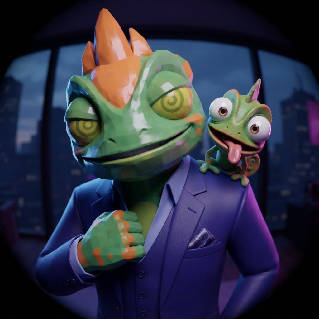 AI Design for YES, I know exactly the vibe you're describing. 😭
It sounds like that AI-generated “luxury character portrait / gaming PFP” aesthetic that mixes:
🧊 Low-poly / semi-low-poly 3D characters — visible polygonal shapes rather than perfectly smooth models
📸 Fisheye or wide-angle camera — especially for close-up portraits where the face/body gets slightly exaggerated
🕶️ Early-2000s / early-2010s game aesthetic — like a polished PS2/PS3-era cinematic or promotional render
💿 Slightly glossy materials — plastic-y but still detailed
🧥 Characters dressed in suits or stylish formal outfits
🏙️ Studio/urban backgrounds with dramatic lighting
🤳 Cool, deliberately posed photography — looking at the camera, leaning toward the lens, arms crossed, etc.
🔷 Chunkier geometry around the face, hands, clothing and body
✨ Modern AI rendering, but intentionally restrained from looking hyper-realistic
For Leo & Tiny, I can absolutely translate that into a coherent PFP style. Leo could have that confident little “official character photoshoot” pose while Tiny does something more goofy beside him, but both would look like they came from the same fictional 2000s-era 3D game promotional render.
And honestly, the fisheye lens + low-poly geometry combination would fit Leo and Tiny ridiculously well.