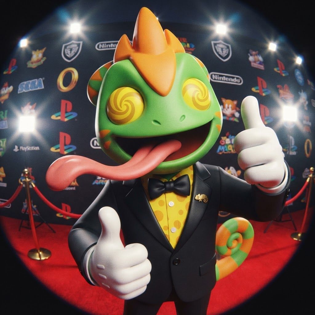 AI Design for YES, I know exactly the vibe you're describing. 😭 It sounds like that AI-generated “luxury character portrait / gaming PFP” aesthetic that mixes: 🧊 Low-poly / semi-low-poly 3D characters — visible polygonal shapes rather than perfectly smooth models 📸 Fisheye or wide-angle camera — especially for close-up portraits where the face/body gets slightly exaggerated 🕶️ Early-2000s / early-2010s game aesthetic — like a polished PS2/PS3-era cinematic or promotional render 💿 Slightly glossy materials — plastic-y but still detailed 🧥 Characters dressed in suits or stylish formal outfits 🏙️ Studio/urban backgrounds with dramatic lighting 🤳 Cool, deliberately posed photography — looking at the camera, leaning toward the lens, arms crossed, etc. 🔷 Chunkier geometry around the face, hands, clothing and body ✨ Modern AI rendering, but intentionally restrained from looking hyper-realistic For Leo & Tiny, I can absolutely translate that into a coherent PFP style. Leo could have that confident little “official character photoshoot” pose while Tiny does something more goofy beside him, but both would look like they came from the same fictional 2000s-era 3D game promotional render. And honestly, the fisheye lens + low-poly geometry combination would fit Leo and Tiny ridiculously ❤️‍🩹. Do with this character with all his details and colours and features without change instead make him with lower polygons and retro feel change his pose to look in fisheye lens and dont make his skin not to dark more vibeant colors kind of retro like refrence photo with give him a fancy suit and all details and make his eyes look like the reffrence photo and thubs upnumber one make it look like retro lost media make his eyes like they already look on the lizard character that i gave you less chubky polugonal structure essentially make it like a hall of fame for video game mascots and this lizard is one of the video game mascots that's kind of more famous so essentially give him like make him less chunky like I see the tremedium way too like like way too retro make him a lesser but still giving like a clean body with nice geometry and essentially just maintain all details do not change this like look giving him this new outfit and pretty much yeah thank you don't mess it up p and don't actually include tiny only include the Leo character and stop making him low poly making him like a 2010's mascot character for a video game and don't make him realistic instead just making like smooth and not scaly and video game like like child video game Make him match the proportions that he already has give the Fisher lens and kind of retro filter for like a camera but still make him look clean and polished but not realistic make him happy and excited and just make it look like he's out of like someone is like taking a picture of him like multiple people and flashing lights and stuff like that just make it really cool and make it feel like a regular video game meetup