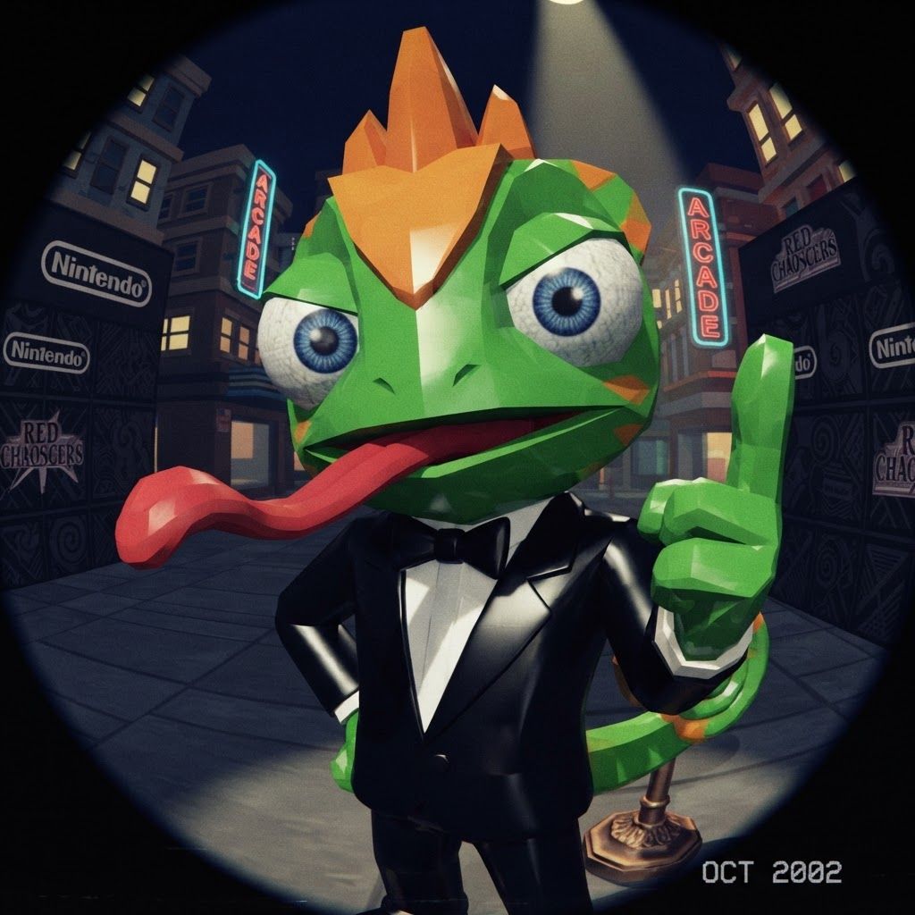 AI Design for YES, I know exactly the vibe you're describing. 😭
It sounds like that AI-generated “luxury character portrait / gaming PFP” aesthetic that mixes:
🧊 Low-poly / semi-low-poly 3D characters — visible polygonal shapes rather than perfectly smooth models
📸 Fisheye or wide-angle camera — especially for close-up portraits where the face/body gets slightly exaggerated
🕶️ Early-2000s / early-2010s game aesthetic — like a polished PS2/PS3-era cinematic or promotional render
💿 Slightly glossy materials — plastic-y but still detailed
🧥 Characters dressed in suits or stylish formal outfits
🏙️ Studio/urban backgrounds with dramatic lighting
🤳 Cool, deliberately posed photography — looking at the camera, leaning toward the lens, arms crossed, etc.
🔷 Chunkier geometry around the face, hands, clothing and body
✨ Modern AI rendering, but intentionally restrained from looking hyper-realistic
For Leo & Tiny, I can absolutely translate that into a coherent PFP style. Leo could have that confident little “official character photoshoot” pose while Tiny does something more goofy beside him, but both would look like they came from the same fictional 2000s-era 3D game promotional render.
And honestly, the fisheye lens + low-poly geometry combination would fit Leo and Tiny ridiculously ❤️‍🩹. Do with this character with all his details and colours and features without change instead make him with lower polygons and retro feel change his pose to look in fisheye lens and dont make his  skin not to dark more vibeant colors kind of retro like refrence photo with  give him a fancy suit and all details and make his eyes look like the reffrence photo and thubs upnumber one make it look like retro lost media