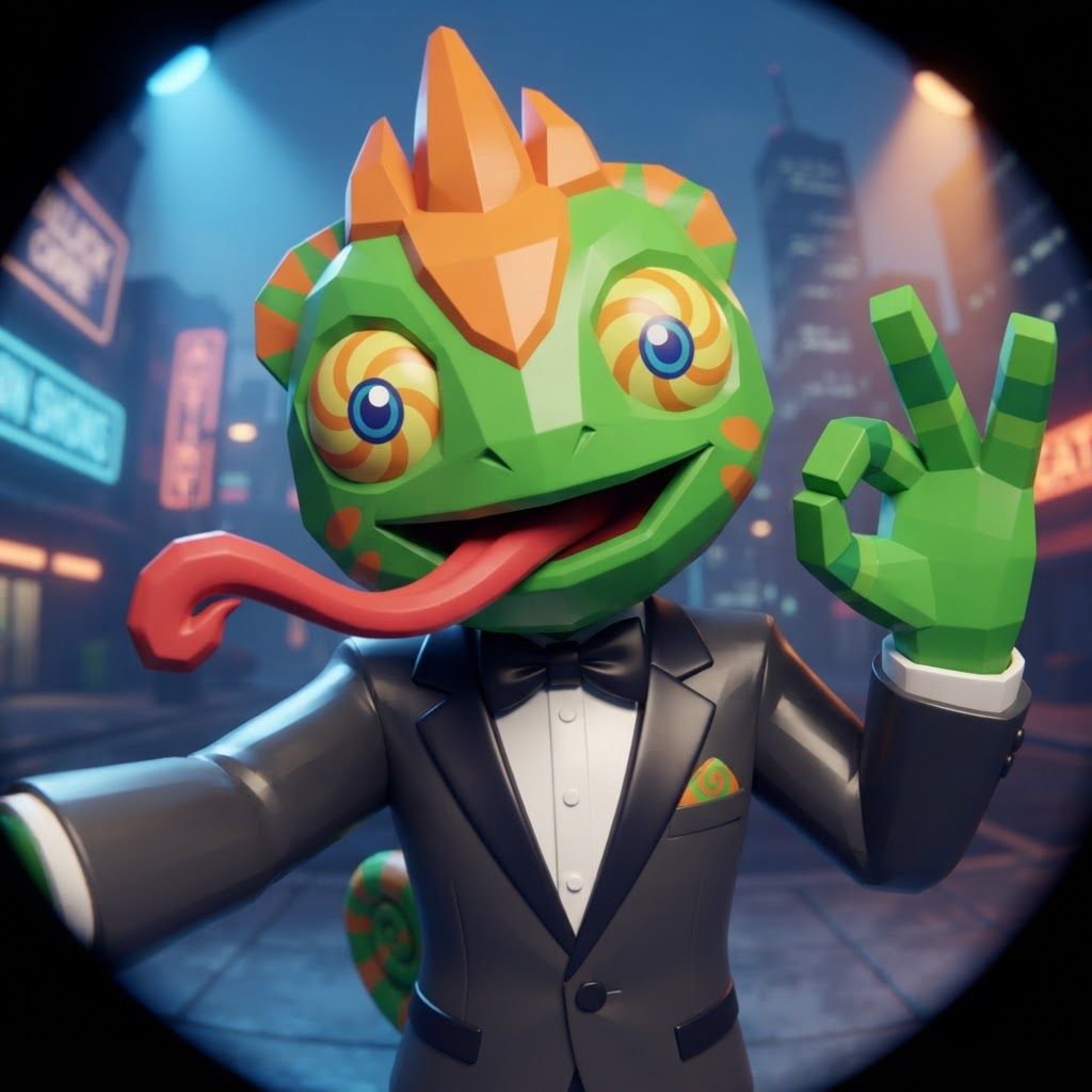 AI Design for YES, I know exactly the vibe you're describing. 😭
It sounds like that AI-generated “luxury character portrait / gaming PFP” aesthetic that mixes:
🧊 Low-poly / semi-low-poly 3D characters — visible polygonal shapes rather than perfectly smooth models
📸 Fisheye or wide-angle camera — especially for close-up portraits where the face/body gets slightly exaggerated
🕶️ Early-2000s / early-2010s game aesthetic — like a polished PS2/PS3-era cinematic or promotional render
💿 Slightly glossy materials — plastic-y but still detailed
🧥 Characters dressed in suits or stylish formal outfits
🏙️ Studio/urban backgrounds with dramatic lighting
🤳 Cool, deliberately posed photography — looking at the camera, leaning toward the lens, arms crossed, etc.
🔷 Chunkier geometry around the face, hands, clothing and body
✨ Modern AI rendering, but intentionally restrained from looking hyper-realistic
For Leo & Tiny, I can absolutely translate that into a coherent PFP style. Leo could have that confident little “official character photoshoot” pose while Tiny does something more goofy beside him, but both would look like they came from the same fictional 2000s-era 3D game promotional render.
And honestly, the fisheye lens + low-poly geometry combination would fit Leo and Tiny ridiculously ❤️🩹. Do with this character with all his details and colours and features without change instead make him with lower polygons and retro feel change his pose to look in fisheye lens and dont make his skin not to dark more vibeant colors kind of retro like refrence photo with give him a fancy suit and all details and make his eyes look like the reffrence photo number one