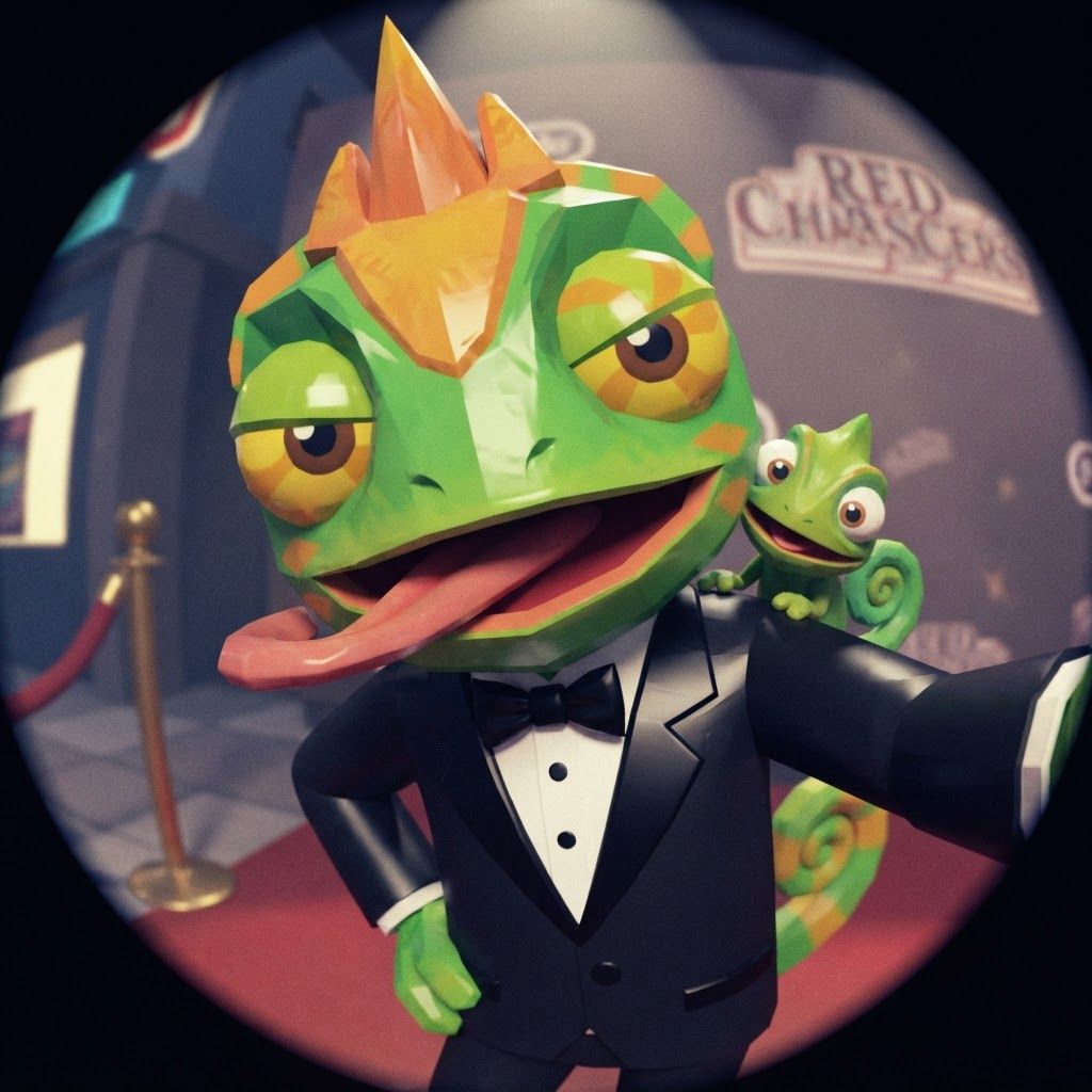 AI Design for YES, I know exactly the vibe you're describing. 😭
It sounds like that AI-generated “luxury character portrait / gaming PFP” aesthetic that mixes:
🧊 Low-poly / semi-low-poly 3D characters — visible polygonal shapes rather than perfectly smooth models
📸 Fisheye or wide-angle camera — especially for close-up portraits where the face/body gets slightly exaggerated
🕶️ Early-2000s / early-2010s game aesthetic — like a polished PS2/PS3-era cinematic or promotional render
💿 Slightly glossy materials — plastic-y but still detailed
🧥 Characters dressed in suits or stylish formal outfits
🏙️ Studio/urban backgrounds with dramatic lighting
🤳 Cool, deliberately posed photography — looking at the camera, leaning toward the lens, arms crossed, etc.
🔷 Chunkier geometry around the face, hands, clothing and body
✨ Modern AI rendering, but intentionally restrained from looking hyper-realistic
For Leo & Tiny, I can absolutely translate that into a coherent PFP style. Leo could have that confident little “official character photoshoot” pose while Tiny does something more goofy beside him, but both would look like they came from the same fictional 2000s-era 3D game promotional render.
And honestly, the fisheye lens + low-poly geometry combination would fit Leo and Tiny ridiculously ❤️🩹. Do with this character with all his details and colours and features without change instead make him with lower polygons and retro feel change his pose to look in fisheye lens and dont make his skin not to dark more vibeant colors kind of retro like refrence photo with give him a fancy suit and all details and make his eyes look like the reffrence photo number one