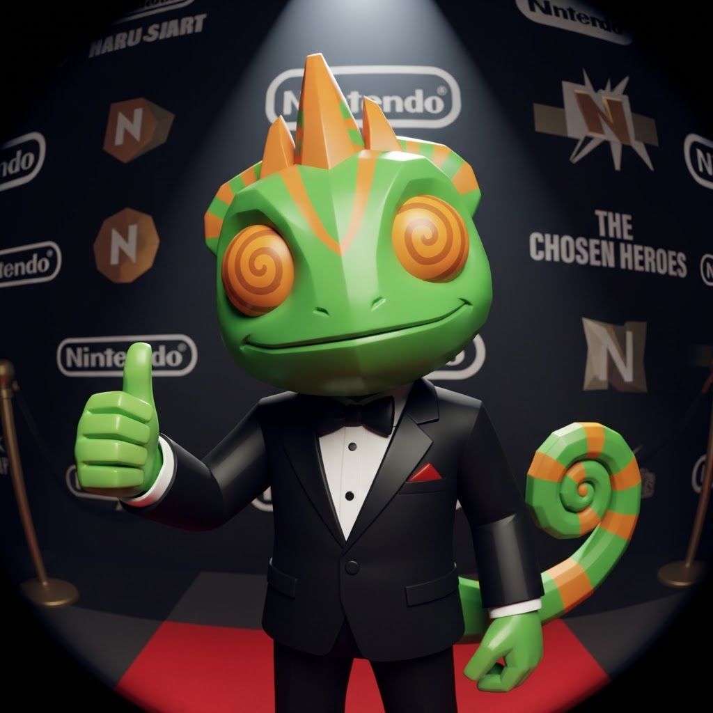 AI Design for YES, I know exactly the vibe you're describing. 😭 It sounds like that AI-generated “luxury character portrait / gaming PFP” aesthetic that mixes: 🧊 Low-poly / semi-low-poly 3D characters — visible polygonal shapes rather than perfectly smooth models 📸 Fisheye or wide-angle camera — especially for close-up portraits where the face/body gets slightly exaggerated 🕶️ Early-2000s / early-2010s game aesthetic — like a polished PS2/PS3-era cinematic or promotional render 💿 Slightly glossy materials — plastic-y but still detailed 🧥 Characters dressed in suits or stylish formal outfits 🏙️ Studio/urban backgrounds with dramatic lighting 🤳 Cool, deliberately posed photography — looking at the camera, leaning toward the lens, arms crossed, etc. 🔷 Chunkier geometry around the face, hands, clothing and body ✨ Modern AI rendering, but intentionally restrained from looking hyper-realistic For Leo & Tiny, I can absolutely translate that into a coherent PFP style. Leo could have that confident little “official character photoshoot” pose while Tiny does something more goofy beside him, but both would look like they came from the same fictional 2000s-era 3D game promotional render. And honestly, the fisheye lens + low-poly geometry combination would fit Leo and Tiny ridiculously ❤️‍🩹. Do with this character with all his details and colours and features without change instead make him with lower polygons and retro feel change his pose to look in fisheye lens and dont make his skin not to dark more vibeant colors kind of retro like refrence photo with give him a fancy suit and all details and make his eyes look like the reffrence photo and thubs upnumber one make it look like retro lost media make his eyes like they already look on the lizard character that i gave you less chubky polugonal structure essentially make it like a hall of fame for video game mascots and this lizard is one of the video game mascots that's kind of more famous so essentially give him like make him less chunky like I see the tremedium way too like like way too retro make him a lesser but still giving like a clean body with nice geometry and essentially just maintain all details do not change this like look giving him this new outfit and pretty much yeah thank you don't mess it up p
