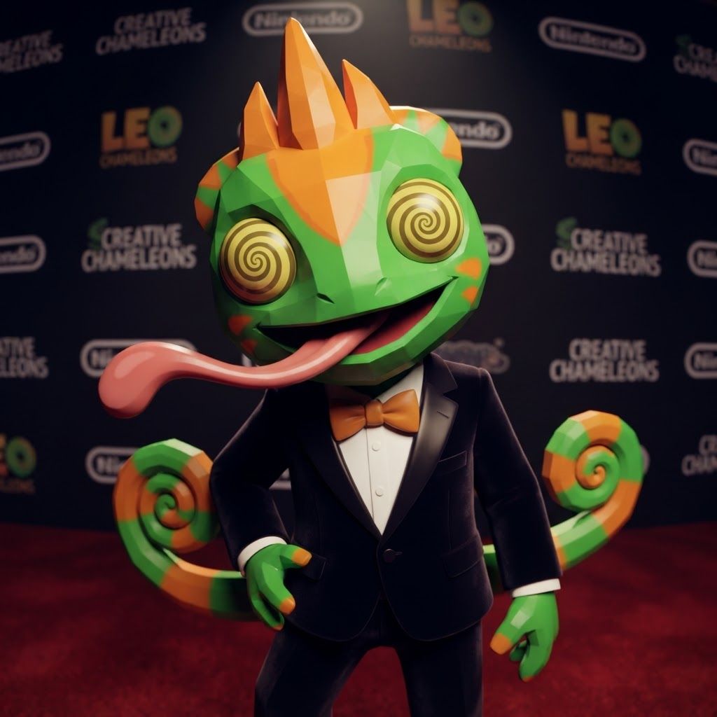 AI Design for YES, I know exactly the vibe you're describing. 😭
It sounds like that AI-generated “luxury character portrait / gaming PFP” aesthetic that mixes:
🧊 Low-poly / semi-low-poly 3D characters — visible polygonal shapes rather than perfectly smooth models
📸 Fisheye or wide-angle camera — especially for close-up portraits where the face/body gets slightly exaggerated
🕶️ Early-2000s / early-2010s game aesthetic — like a polished PS2/PS3-era cinematic or promotional render
💿 Slightly glossy materials — plastic-y but still detailed
🧥 Characters dressed in suits or stylish formal outfits
🏙️ Studio/urban backgrounds with dramatic lighting
🤳 Cool, deliberately posed photography — looking at the camera, leaning toward the lens, arms crossed, etc.
🔷 Chunkier geometry around the face, hands, clothing and body
✨ Modern AI rendering, but intentionally restrained from looking hyper-realistic
For Leo & Tiny, I can absolutely translate that into a coherent PFP style. Leo could have that confident little “official character photoshoot” pose while Tiny does something more goofy beside him, but both would look like they came from the same fictional 2000s-era 3D game promotional render.
And honestly, the fisheye lens + low-poly geometry combination would fit Leo and Tiny ridiculously ❤️🩹. Do with this character with all his details and colours and features without change instead make him with lower polygons and retro feel change his pose to look in fisheye lens and dont make his skin not to dark more vibeant colors kind of retro like refrence photo with give him a fancy suit and all details and make his eyes look like the reffrence photo number one