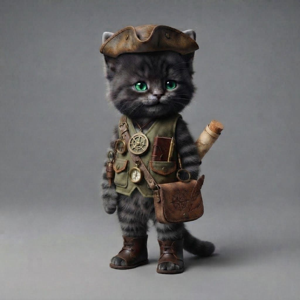 AI Design for Put the outfit on the black cat