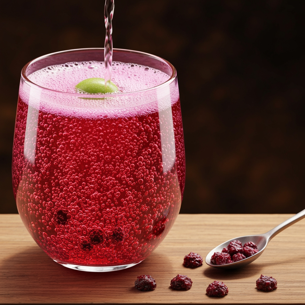AI Design for Fantasy cat bar with car tavern serve potion 🍓 Thornberry Fizz
Recipe
4 Thornberries
1 Greenbell Fruit
1 spoonful of honey
Sparkling spring water
Preparation: Crush the Thornberries gently rather than completely pulverizing them. Press the Greenbell Fruit into the mixture, add honey, then slowly pour in sparkling spring water.
Appearance: A vibrant ruby-red and magenta drink, filled with countless tiny bubbles. Small pieces of berry pulp float naturally near the bottom, while a thin pink foam forms at the surface.