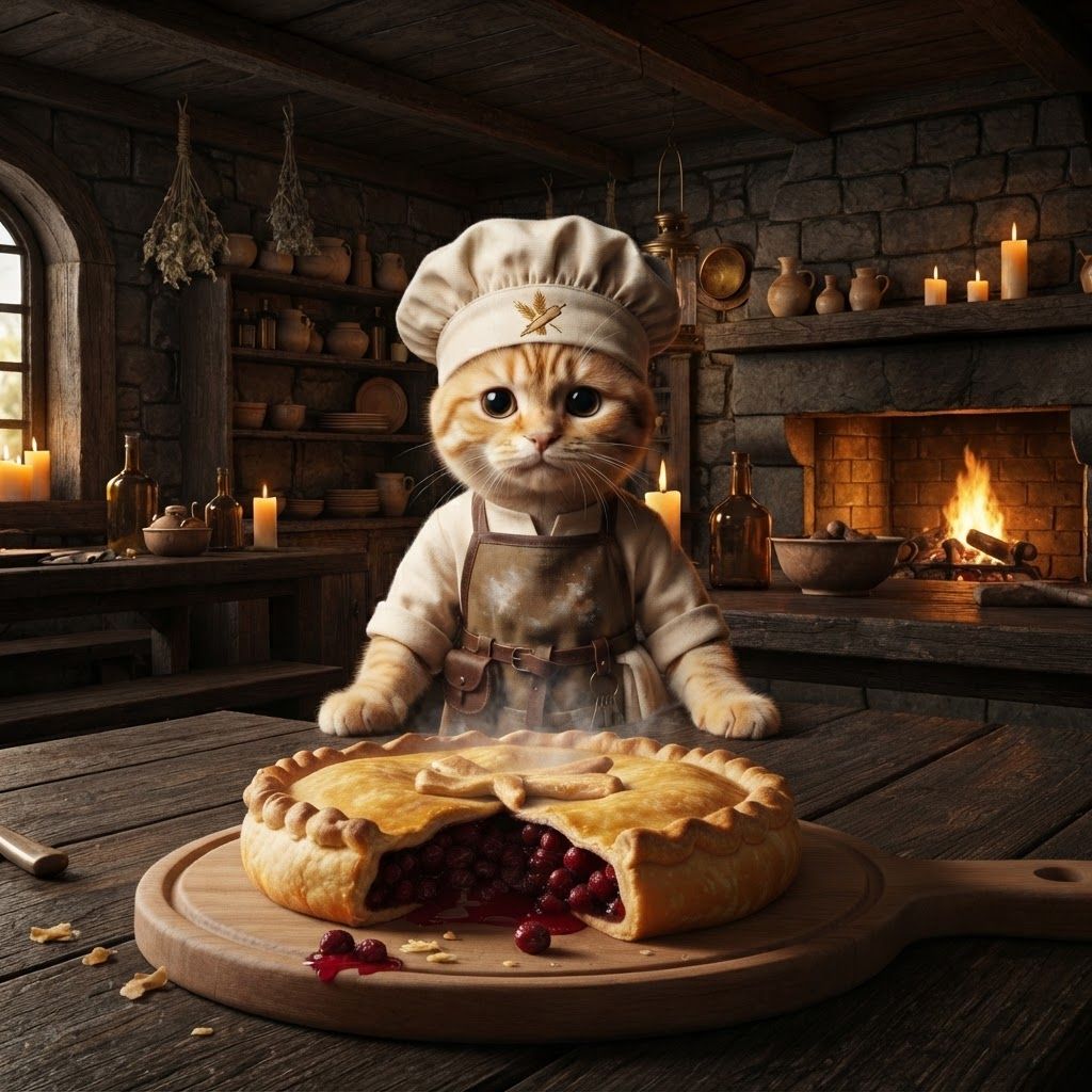 AI Design for How to catch chef looking at you to see if you like the meal make him stand behind the counter this blonde cat wearing the chefs up they don't include the mannequin