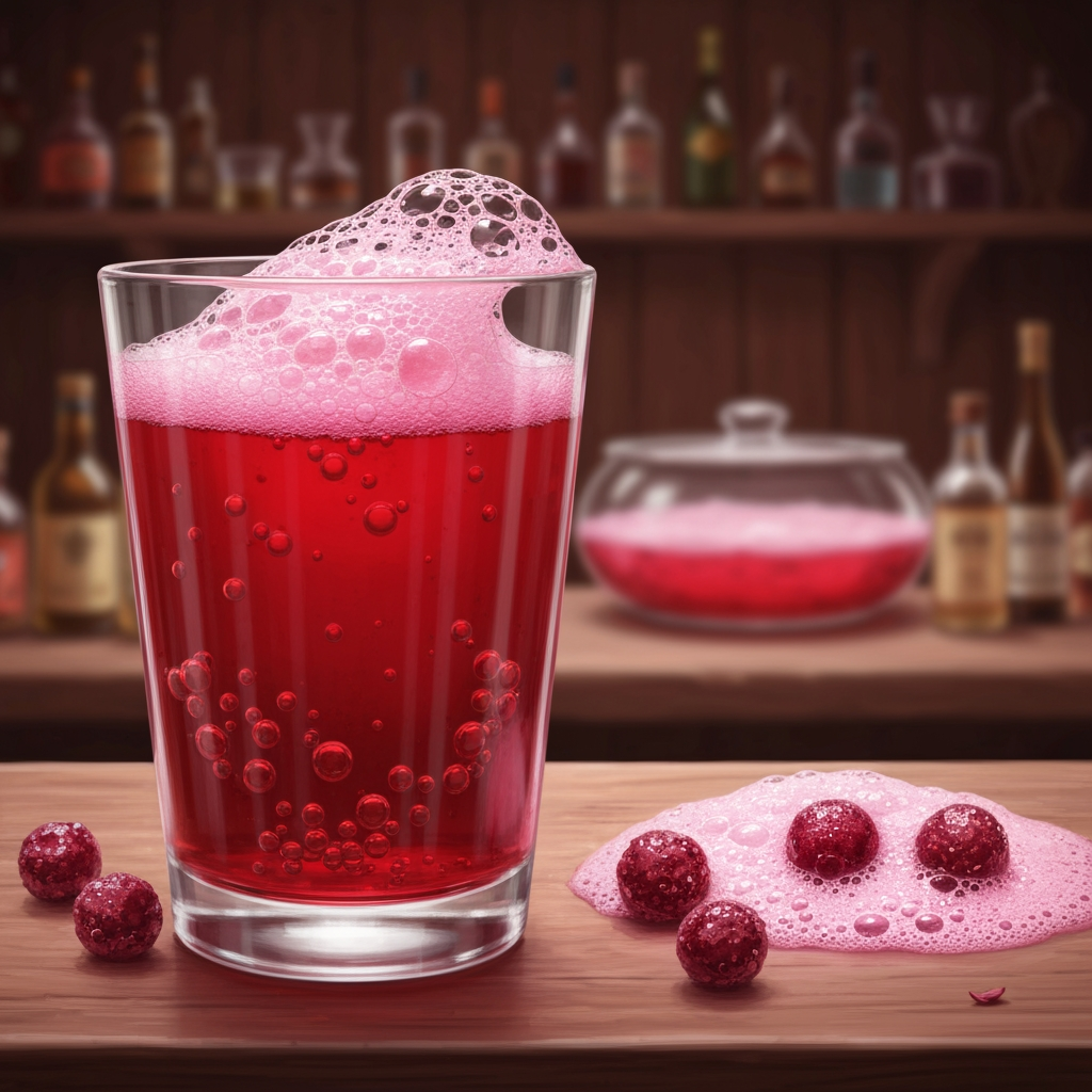 AI Design for Fantasy cat bar with car tavern serve potion 🍓 Thornberry Fizz
Recipe
4 Thornberries
1 Greenbell Fruit
1 spoonful of honey
Sparkling spring water
Preparation: Crush the Thornberries gently rather than completely pulverizing them. Press the Greenbell Fruit into the mixture, add honey, then slowly pour in sparkling spring water.
Appearance: A vibrant ruby-red and magenta drink, filled with countless tiny bubbles. Small pieces of berry pulp float naturally near the bottom, while a thin pink foam forms at the surface. So a cat would serve you this in a Tavern in a fantasy series
