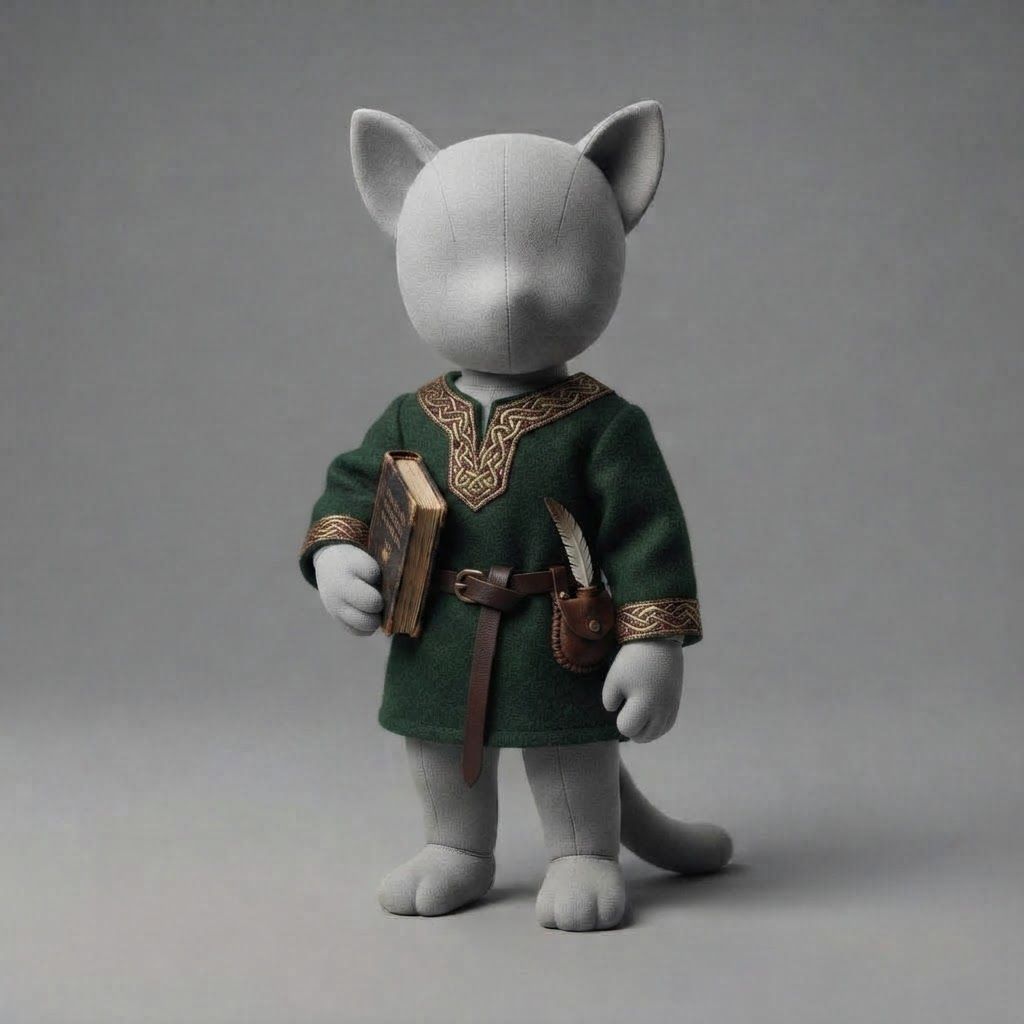 AI Design for I'm running a cat fantasy series and I was thinking of doing outfit variants on a mannequin ao design like a an librarian with a outfit and make it all pretty medieval and Mickey look like you just put on an outfit on the man I can do not change anything else