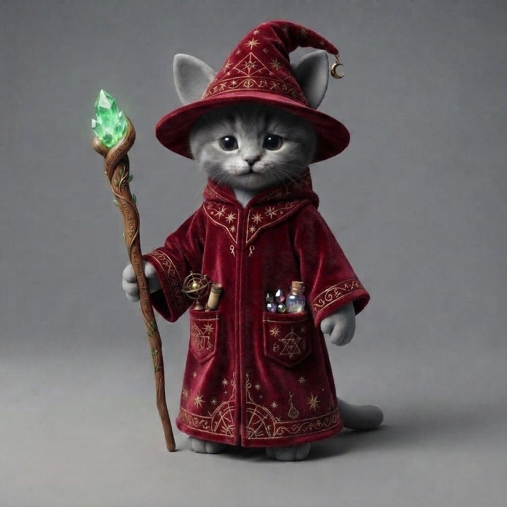AI Design for Put this outfit on the gray cat
