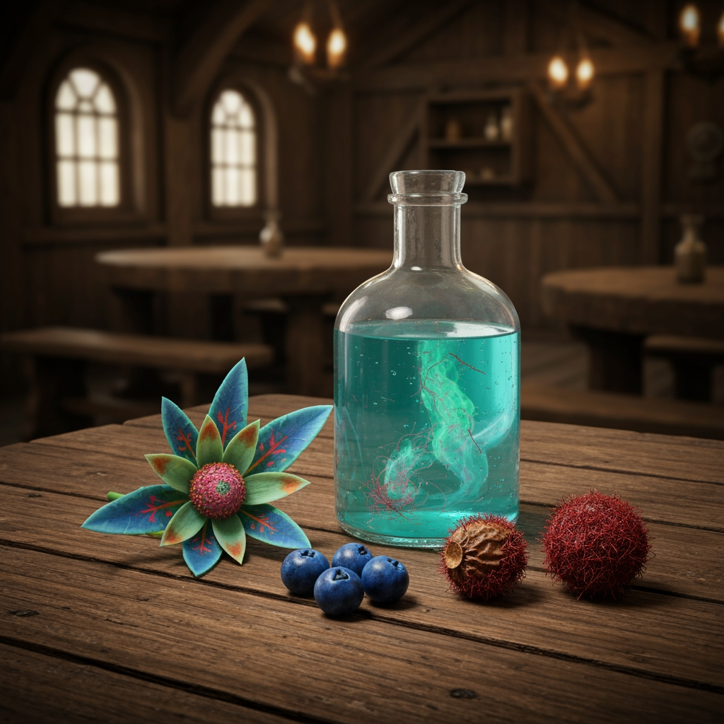 AI Design for Yeah — I see the problem. Words like “colorful,” “beautiful fantasy,” “storybook,” “whimsical,” and even “handcrafted” can push an image model toward illustration or cartoon art.
You want dark-fantasy cinematic realism: something that looks almost like a still frame from a high-budget fantasy film, with real materials, realistic lighting, natural imperfections, and a slightly mysterious color grade.
I'd actually put the style instruction right at the beginning and repeat it at the end.
🔥 Better master style
Use this at the beginning of every prompt:
> Cinematic dark-fantasy realism, photorealistic live-action fantasy film still, realistic physical materials and lighting, natural textures, realistic glass and liquid, subtle film grain, atmospheric shadows, moody cinematic color grading, realistic depth of field, detailed but not illustrated, absolutely no cartoon or animated appearance.
And at the end:
> Photorealistic, live-action appearance, grounded dark-fantasy cinematography, realistic proportions and materials, subtle film grain, natural imperfections, dramatic but believable lighting. Not cartoon, not illustration, not anime, not 3D animation, not concept-art style, not overly saturated.
🍹 Example: Potion of Cooling
> Cinematic dark-fantasy realism, photorealistic live-action fantasy film still. A strange but beautiful Potion of Cooling sits on an old wooden tavern table inside a medieval woodland tavern. The potion is contained in a realistically manufactured but slightly imperfect glass bottle, filled with translucent turquoise-blue liquid. Extremely subtle pink and green coloration naturally swirls through the liquid, with a few delicate red fibers suspended inside. Realistic glass refraction, condensation and reflections.
Beside the bottle are the actual ingredients: an unusual green Taproot Flower with blue leaves, orange markings and a pink center, three blue Cool Berries with olive triangular markings, and a dried olive-colored Dry Fruit covered in fine red fibers. They should look like real plants and organic materials, not fantasy icons.
The tavern is old, dark and atmospheric: weathered wooden beams, rough stone walls, aged shelves, scattered ceramic bottles, iron candle holders and a large fireplace in the distance. Warm orange firelight illuminates parts of the table while most of the room falls into deep natural shadow. Cool moonlight enters through a small window. Dust particles are barely visible in the light.
The composition resembles a close-up shot from a serious live-action dark-fantasy movie, with the potion as the clear subject. Realistic lens depth of field, subtle film grain, atmospheric haze, physically accurate shadows and reflections, natural imperfections, muted surroundings contrasting against the potion's blue color.
Photorealistic live-action appearance, grounded dark-fantasy cinematography, realistic materials and lighting, moody cinematic color grading. No cartoon, no illustration, no anime, no cute fantasy art, no 3D animated appearance, no exaggerated magical glow, no oversaturated colors, no children's-book aesthetic.
The key is that the fantasy comes from the objects and world—not from the rendering style.
So instead of “make it magical and colorful,” think:
“Make it look real. Then put impossible things inside that real world.”
That'll get you much closer to the dark, nostalgic fantasy look you're after.