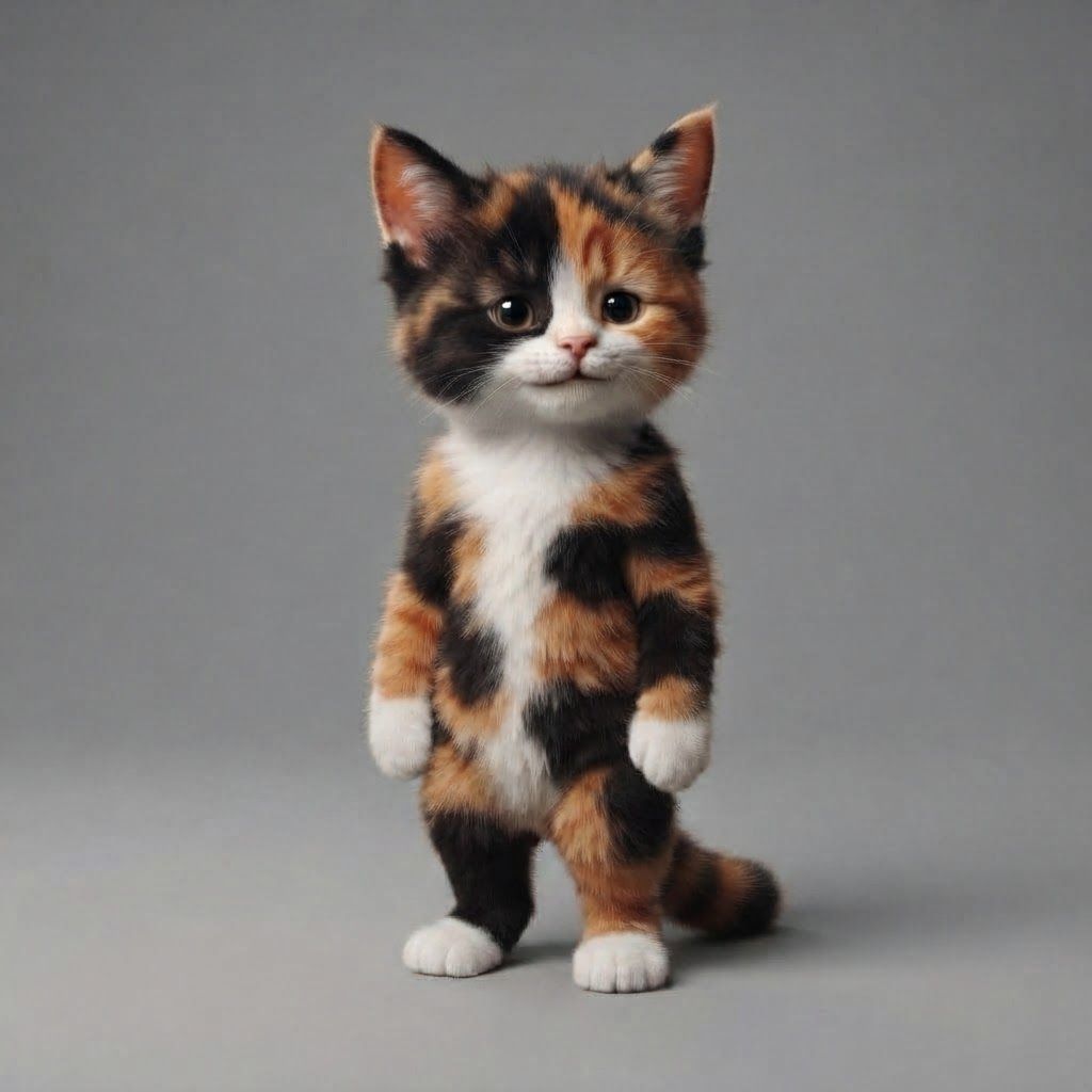AI Design for Turn this cat into a calico cat and remove the hair mane