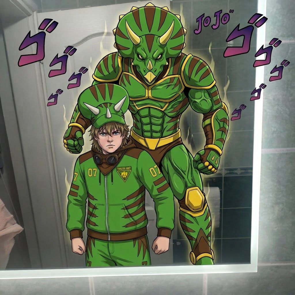 AI Design for Make the character taller like the boy and making more muscular and kind of get him slightly longer hair make him taller much taller and muscular like an anime character in this anime art style
