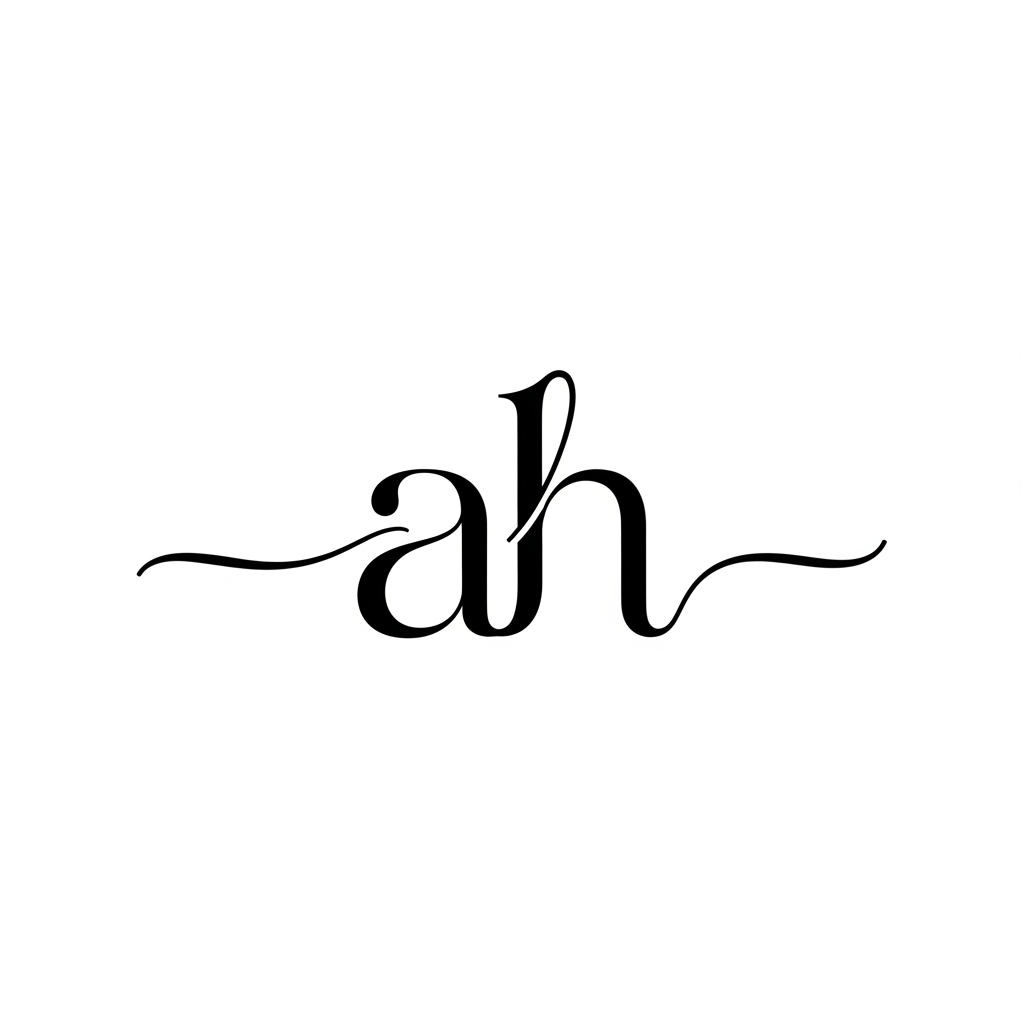AI Design for Design a luxury wedding monogram logo using the lowercase initials " ah ". The two letters should be seamlessly half a and half h blended into a single harmonious mark that feels timeless, elegant, and sophisticated. Focus on a minimalist design approach with clean lines, balanced proportions, and refined typography.
The monogram should convey:
Classy and premium wedding aesthetics
Modern yet timeless appeal
Simple, sober, and easy-to-recognize structure
Creative integration of the letters without compromising readability
Luxury branding suitable for wedding stationery, invitations, signage, wax seals, welcome boards, social media, and keepsakes
Style Direction:
Elegant monoline or fine-line design
Subtle calligraphic or serif influences
Symmetrical and well-balanced composition
No excessive ornamentation or clutter
High-end, boutique wedding identity
Monochrome (black on white) presentation preferred
Keywords: Luxury, Wedding Monogram, Elegant, Modern Classic, Minimalist, Refined, Timeless, Premium, Sophisticated, Clean, Graceful, Bespoke.
The final logo should feel like a signature mark of an exclusive wedding brand—memorable, stylish, and effortlessly elegant.