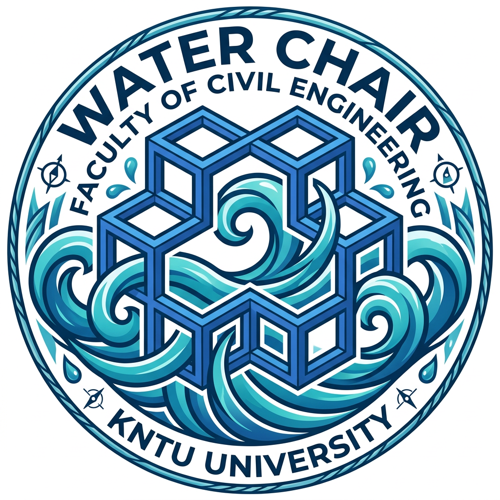 AI Design for This is KNTU University. Make a logo for water chair of Faculty of Civil Engineering, based upon this logo of the university.