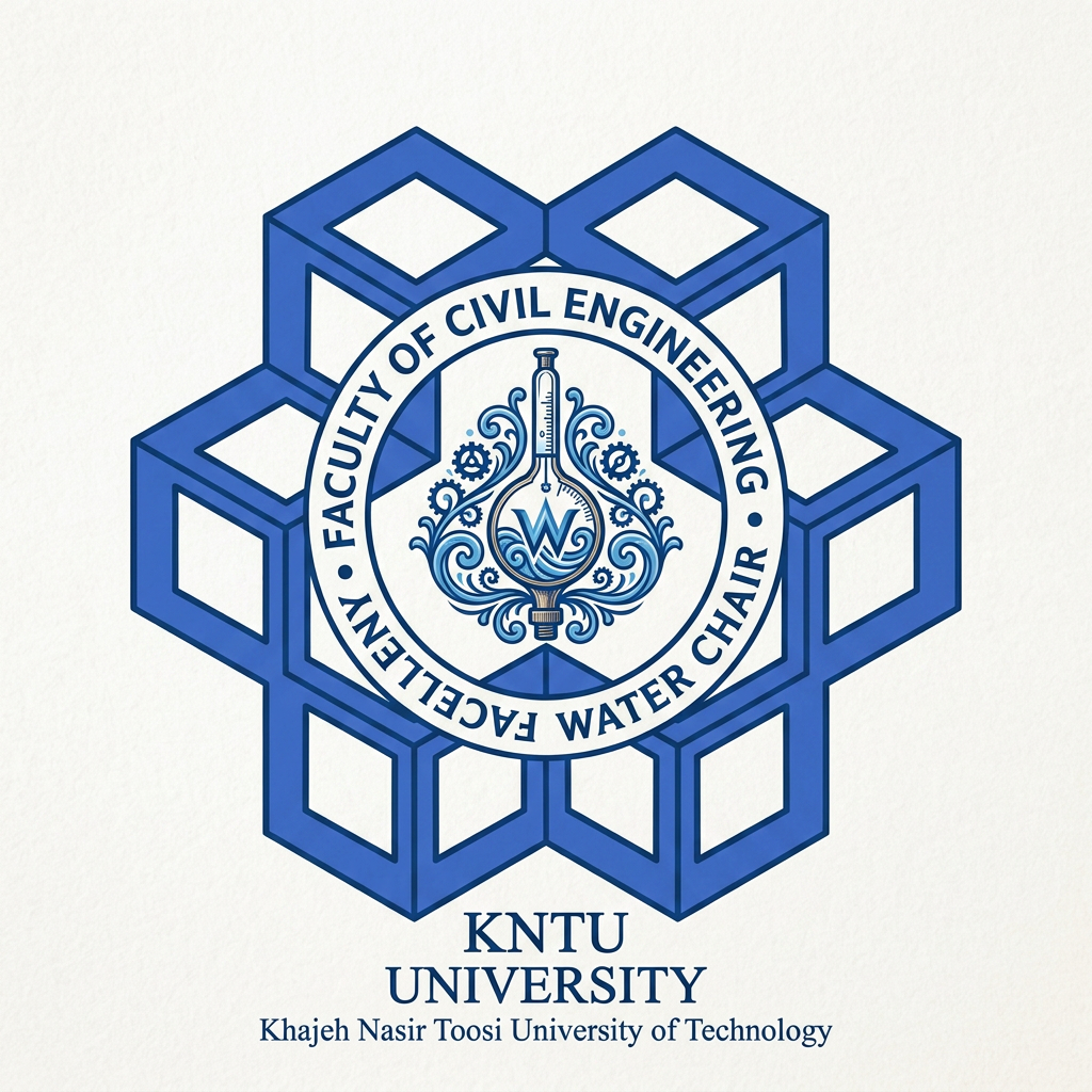 AI Design for This is KNTU University. Make a logo for water chair of Faculty of Civil Engineering, based upon this logo of the university.
