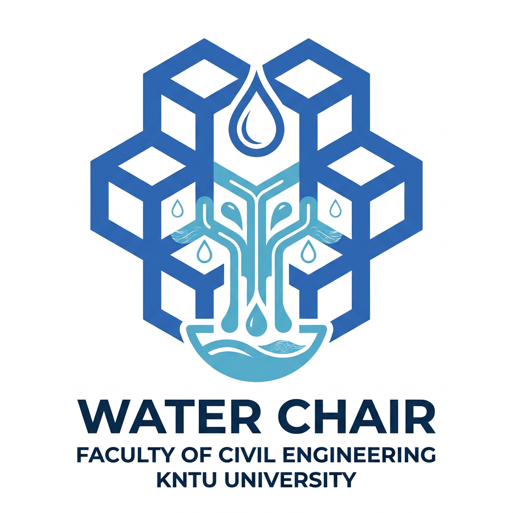 AI Design for This is KNTU University. Make a logo for water chair of Faculty of Civil Engineering, based upon this logo of the university.