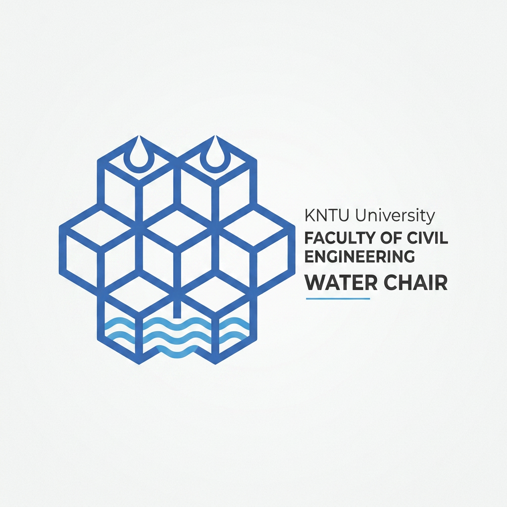 AI Design for This is KNTU University. Make a minimal logo for water chair of Faculty of Civil Engineering, based upon this logo of the university.