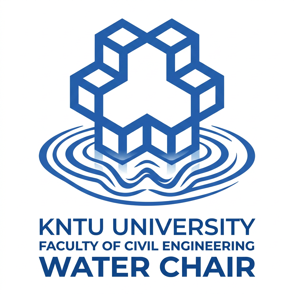 AI Design for This is KNTU University. Make a logo for water chair of Faculty of Civil Engineering, based upon this logo of the university.