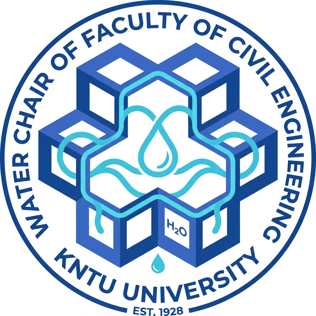 AI Design for This is KNTU University. Make a logo for water chair of Faculty of Civil Engineering, based upon this logo of the university.