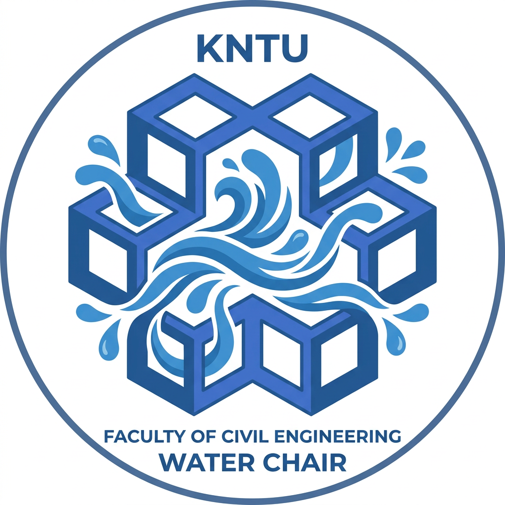 AI Design for This is KNTU University. Make a logo for water chair of Faculty of Civil Engineering, based upon this logo of the university.