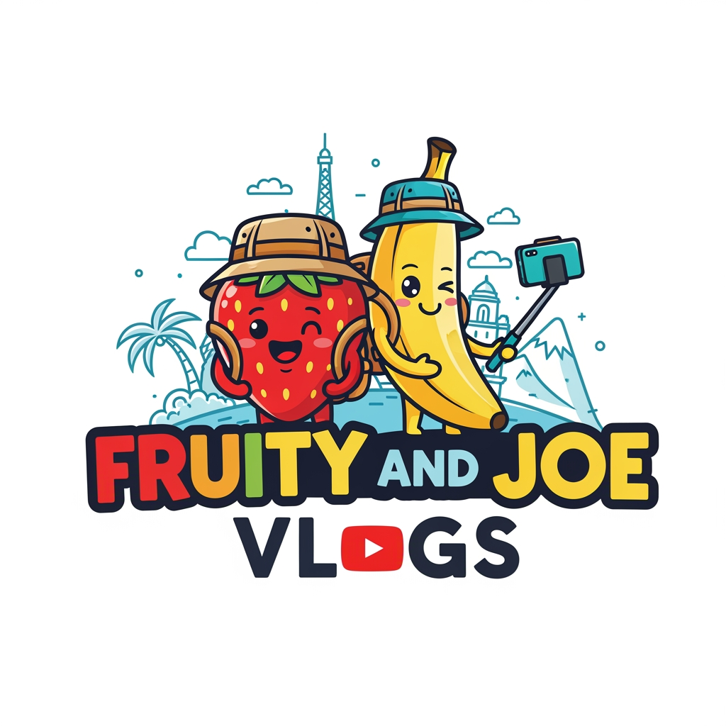 AI Design for I WANT A LOGO FOR YOUTUBE CHANNEL OF DIALY VLOGS WITH THE NAME FRUITY AND JOE VLOGS GENERATE AN LOGO