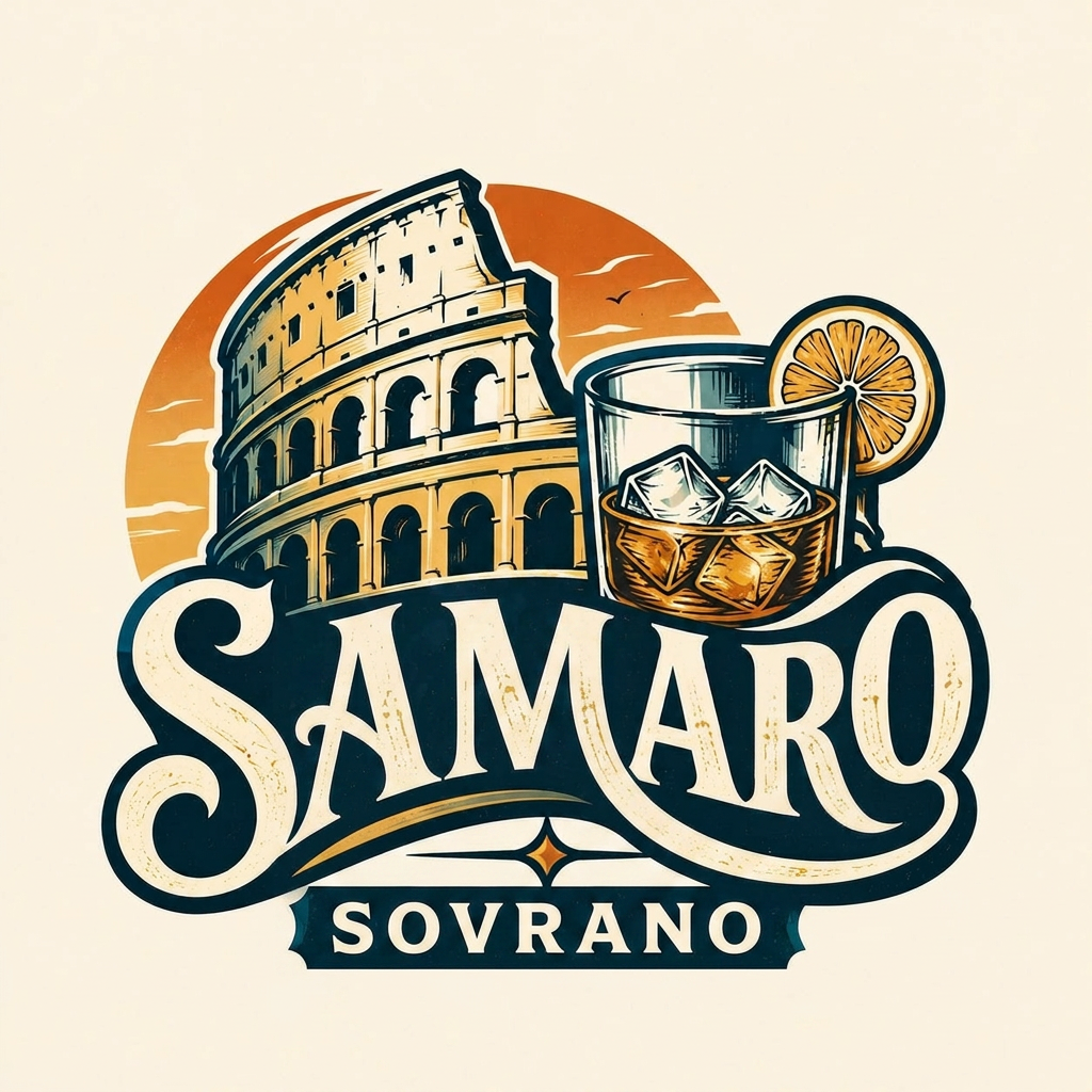 AI Design for create me something like this. everything same , the colosseum & the whiskey should be there, & the name sovrano