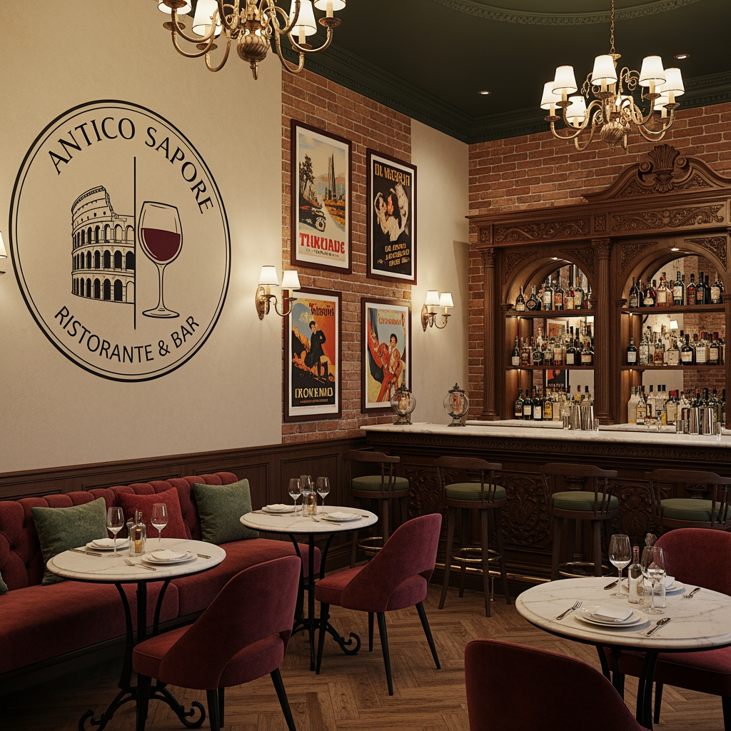 AI Design for an italian restobar, themed in a classic & artistic way. LOGO pls