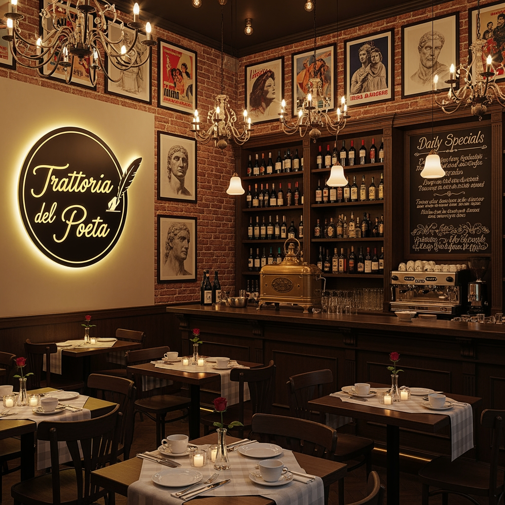 AI Design for an italian restobar, themed in a classic & artistic way. LOGO pls