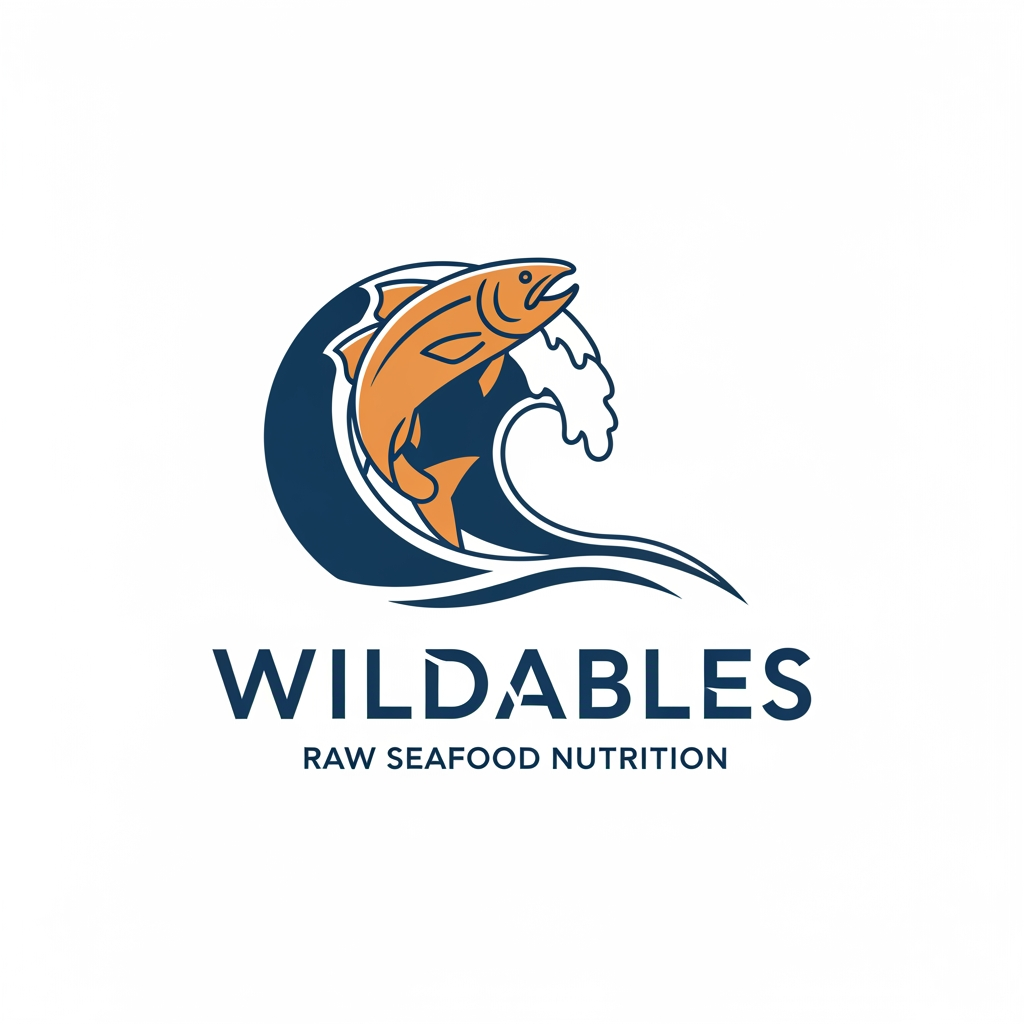 AI Design for we're building a raw nutrition brand out of seafood.design a logo for brand " WILDABLES"