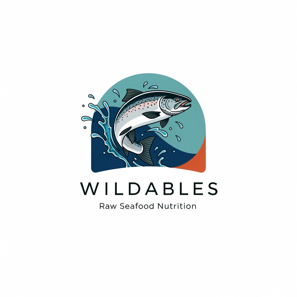 AI Design for we're building a raw nutrition brand out of seafood.design a logo for brand " WILDABLES"
