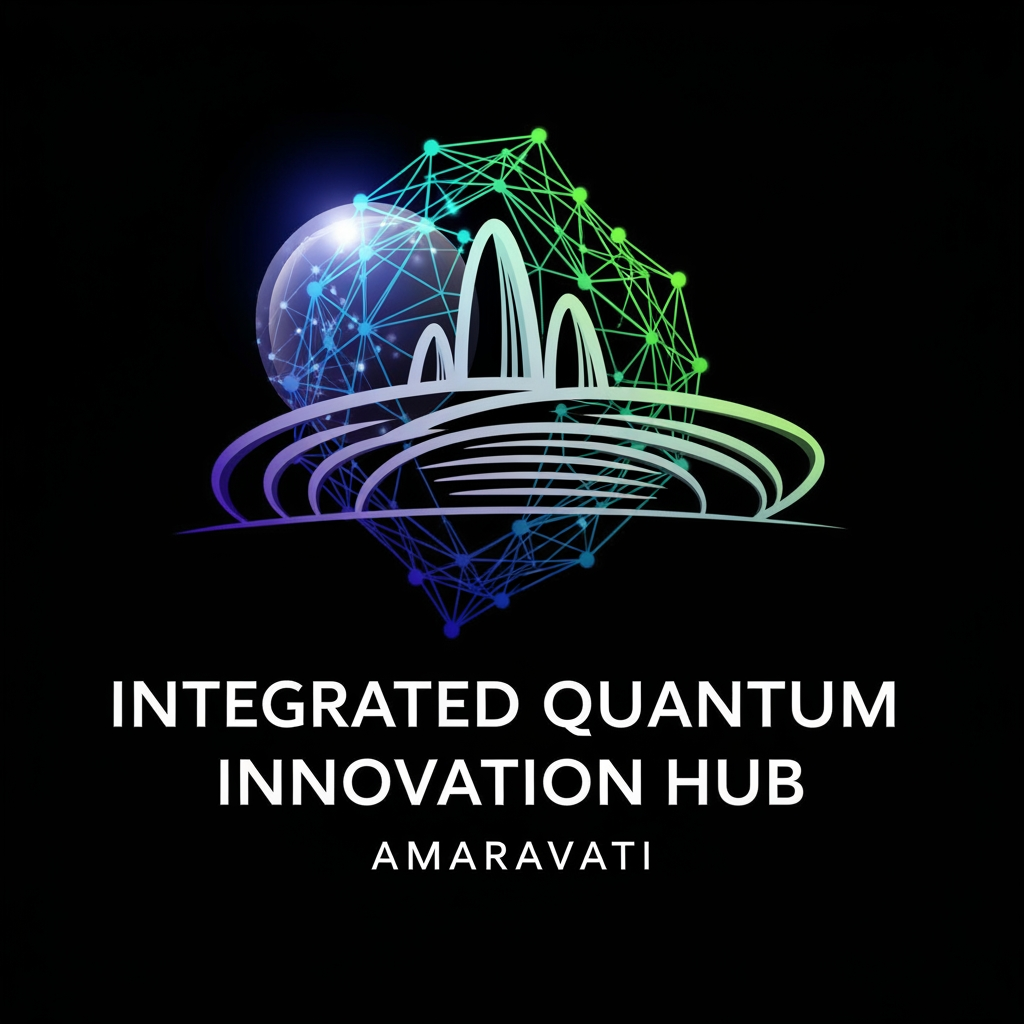 AI Design for intergrated quantum innovation hub , Amaravati for architectural projectt logo design