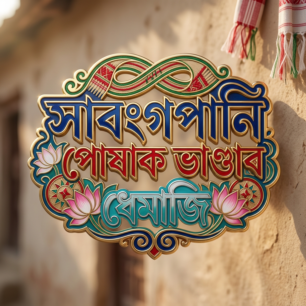 AI Design for make a colorful assamese logo