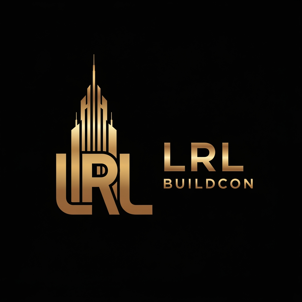 AI Design for @Design a bold, luxury, and timeless logo for a premium real estate developer company named LRL BUILDCON. Create a sophisticated custom monogram using the letters LRL, seamlessly integrated with modern architectural elements and skyscraper-inspired geometry. The logo should feel like a high-end real estate brand comparable to luxury developers and global property groups. Use clean vector lines, strong symmetry, premium typography, elegant negative space, and a minimal yet powerful visual identity. Color palette: metallic gold on matte black, with optional silver and bronze variations. Avoid generic house roofs, clipart, and overly detailed buildings. The logo should be memorable, scalable, corporate, luxurious, and suitable for signage, hoardings, brochures, premium residences, commercial projects, and investor presentations. Ultra-premium branding, modern luxury, iconic monogram, vector logo, award-winning design.