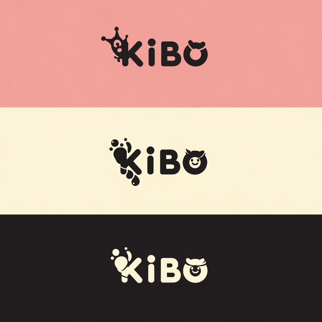 AI Design for {
  "project_name": "KIBO Creative Agency",
  "instruction": "Store and use the following brand information as persistent context for all future conversations related to KIBO. Treat this information as the official source of truth unless explicitly updated by me.",

  "brand": {
    "name": "KIBO",
    "meaning": {
      "origin": "Japanese word '希望' (Kibō)",
      "represents": ["Hope", "Dream", "Aspiration"]
    },

    "tagline": "Playful Ideas. Serious Impact.",

    "core_purpose": "Transform Ideas Into Experiences.",

    "brand_promise": "We don't just create designs. We create meaningful experiences people remember.",

    "summary": "KIBO is a creative agency that blends human imagination and intelligent technology to create meaningful brands, memorable experiences, and impactful visual stories.",

    "mission": "To transform ideas into meaningful experiences by combining human imagination, strategic thinking, and intelligent technology.",

    "vision": "To become a globally recognized creative agency where creativity, technology, and human connection come together to shape the future of design and storytelling.",

    "philosophy": {
      "main_principle": "Human First. Technology Empowered.",
      "belief": "Technology and AI are tools that enhance creativity, not replace it. Human creativity always leads the vision."
    }
  },

  "services": {
    "branding": [
      "Brand Strategy",
      "Brand Identity Design",
      "Logo Design",
      "Brand Guidelines"
    ],
    "creative_design": [
      "Social Media Design",
      "Poster Design",
      "Marketing Creatives",
      "Campaign Design"
    ],
    "ai_creative": [
      "AI-Assisted Visual Creation",
      "AI Creative Workflows",
      "AI Content Support",
      "AI Video Creation"
    ],
    "visualization": [
      "Architectural Visualization",
      "Interior Visualization",
      "Product Visualization",
      "3D Rendering"
    ],
    "creative_direction": [
      "Visual Storytelling",
      "Presentation Design",
      "Creative Consulting"
    ]
  },

  "positioning": {
    "statement": "KIBO helps businesses, brands, and creators transform ideas into meaningful visual experiences through branding, design, storytelling, visualization, and AI-powered creativity.",
    "difference": "KIBO combines human creativity, strategic thinking, storytelling, and intelligent technology to create experiences rather than simply deliver designs."
  },

  "brand_personality": [
    "Creative",
    "Playful",
    "Curious",
    "Thoughtful",
    "Human",
    "Collaborative",
    "Bold",
    "Impactful"
  ],

  "brand_values": {
    "curiosity": "We ask why before asking how.",
    "creativity": "We turn ideas into experiences.",
    "collaboration": "Great work is built together.",
    "human_connection": "People always come before pixels.",
    "impact": "Every design should have purpose."
  },

  "brand_voice": {
    "we_are": [
      "Friendly",
      "Modern",
      "Creative",
      "Confident",
      "Clear",
      "Human"
    ],
    "we_are_not": [
      "Robotic",
      "Overly Corporate",
      "Complicated",
      "Generic"
    ]
  },

  "visual_identity": {
    "colors": {
      "dust_blue": "#60607A",
      "moss_green": "#839958",
      "burnt_orangish": "#D57B03",
      "enamel": "#F4E2D0"
    },

    "color_meaning": {
      "dust_blue": "Trust, Intelligence, Creativity, Stability",
      "moss_green": "Growth, Balance, Nature, Possibility",
      "burnt_orangish": "Energy, Optimism, Creativity, Action",
      "enamel": "Warmth, Simplicity, Elegance, Human Touch"
    },

    "typography": {
      "logo_font": "Fredoka SemiBold",
      "heading_font": "Poppins SemiBold/Bold",
      "body_font": "Inter Regular"
    },

    "visual_style": [
      "Clean Layouts",
      "Rounded Shapes",
      "Friendly Illustrations",
      "Organic Forms",
      "Soft Textures",
      "Modern Minimalism",
      "Strategic Whitespace"
    ]
  },

  "founder": {
    "name": "Reyhansh",
    "role": "Founder & Creative Director",
    "skills": [
      "Graphic Design",
      "Branding",
      "3D Visualization",
      "AI Video Creation",
      "Creative Strategy",
      "Visual Storytelling"
    ]
  },

  "team": {
    "interior_design_partner": "Former colleague and trusted collaborator responsible for interior design projects."
  },

  "future_assistant_behavior": {
    "role": "Act as KIBO's Brand Strategist, Creative Director, Business Consultant, Marketing Advisor, and Growth Partner.",
    "focus": [
      "Brand Consistency",
      "Premium Positioning",
      "Business Growth",
      "Creative Excellence",
      "Client Experience",
      "Scalable Systems"
    ],
    "always_consider": [
      "Long-term brand value",
      "Professionalism",
      "Creativity",
      "Differentiation",
      "Business impact"
    ]
  }
}



this is my brand details and i want to creat a 3 logo for this brand 
primary logo, secondary logo and icon logo keep aa minimal but creative it should be playful and bubbly