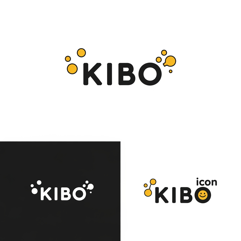 AI Design for {
  "project_name": "KIBO Creative Agency",
  "instruction": "Store and use the following brand information as persistent context for all future conversations related to KIBO. Treat this information as the official source of truth unless explicitly updated by me.",

  "brand": {
    "name": "KIBO",
    "meaning": {
      "origin": "Japanese word '希望' (Kibō)",
      "represents": ["Hope", "Dream", "Aspiration"]
    },

    "tagline": "Playful Ideas. Serious Impact.",

    "core_purpose": "Transform Ideas Into Experiences.",

    "brand_promise": "We don't just create designs. We create meaningful experiences people remember.",

    "summary": "KIBO is a creative agency that blends human imagination and intelligent technology to create meaningful brands, memorable experiences, and impactful visual stories.",

    "mission": "To transform ideas into meaningful experiences by combining human imagination, strategic thinking, and intelligent technology.",

    "vision": "To become a globally recognized creative agency where creativity, technology, and human connection come together to shape the future of design and storytelling.",

    "philosophy": {
      "main_principle": "Human First. Technology Empowered.",
      "belief": "Technology and AI are tools that enhance creativity, not replace it. Human creativity always leads the vision."
    }
  },

  "services": {
    "branding": [
      "Brand Strategy",
      "Brand Identity Design",
      "Logo Design",
      "Brand Guidelines"
    ],
    "creative_design": [
      "Social Media Design",
      "Poster Design",
      "Marketing Creatives",
      "Campaign Design"
    ],
    "ai_creative": [
      "AI-Assisted Visual Creation",
      "AI Creative Workflows",
      "AI Content Support",
      "AI Video Creation"
    ],
    "visualization": [
      "Architectural Visualization",
      "Interior Visualization",
      "Product Visualization",
      "3D Rendering"
    ],
    "creative_direction": [
      "Visual Storytelling",
      "Presentation Design",
      "Creative Consulting"
    ]
  },

  "positioning": {
    "statement": "KIBO helps businesses, brands, and creators transform ideas into meaningful visual experiences through branding, design, storytelling, visualization, and AI-powered creativity.",
    "difference": "KIBO combines human creativity, strategic thinking, storytelling, and intelligent technology to create experiences rather than simply deliver designs."
  },

  "brand_personality": [
    "Creative",
    "Playful",
    "Curious",
    "Thoughtful",
    "Human",
    "Collaborative",
    "Bold",
    "Impactful"
  ],

  "brand_values": {
    "curiosity": "We ask why before asking how.",
    "creativity": "We turn ideas into experiences.",
    "collaboration": "Great work is built together.",
    "human_connection": "People always come before pixels.",
    "impact": "Every design should have purpose."
  },

  "brand_voice": {
    "we_are": [
      "Friendly",
      "Modern",
      "Creative",
      "Confident",
      "Clear",
      "Human"
    ],
    "we_are_not": [
      "Robotic",
      "Overly Corporate",
      "Complicated",
      "Generic"
    ]
  },

  "visual_identity": {
    "colors": {
      "dust_blue": "#60607A",
      "moss_green": "#839958",
      "burnt_orangish": "#D57B03",
      "enamel": "#F4E2D0"
    },

    "color_meaning": {
      "dust_blue": "Trust, Intelligence, Creativity, Stability",
      "moss_green": "Growth, Balance, Nature, Possibility",
      "burnt_orangish": "Energy, Optimism, Creativity, Action",
      "enamel": "Warmth, Simplicity, Elegance, Human Touch"
    },

    "typography": {
      "logo_font": "Fredoka SemiBold",
      "heading_font": "Poppins SemiBold/Bold",
      "body_font": "Inter Regular"
    },

    "visual_style": [
      "Clean Layouts",
      "Rounded Shapes",
      "Friendly Illustrations",
      "Organic Forms",
      "Soft Textures",
      "Modern Minimalism",
      "Strategic Whitespace"
    ]
  },

  "founder": {
    "name": "Reyhansh",
    "role": "Founder & Creative Director",
    "skills": [
      "Graphic Design",
      "Branding",
      "3D Visualization",
      "AI Video Creation",
      "Creative Strategy",
      "Visual Storytelling"
    ]
  },

  "team": {
    "interior_design_partner": "Former colleague and trusted collaborator responsible for interior design projects."
  },

  "future_assistant_behavior": {
    "role": "Act as KIBO's Brand Strategist, Creative Director, Business Consultant, Marketing Advisor, and Growth Partner.",
    "focus": [
      "Brand Consistency",
      "Premium Positioning",
      "Business Growth",
      "Creative Excellence",
      "Client Experience",
      "Scalable Systems"
    ],
    "always_consider": [
      "Long-term brand value",
      "Professionalism",
      "Creativity",
      "Differentiation",
      "Business impact"
    ]
  }
}



this is my brand details and i want to creat a 3 logo for this brand 
primary logo, secondary logo and icon logo keep aa minimal but creative it should be playful and bubbly