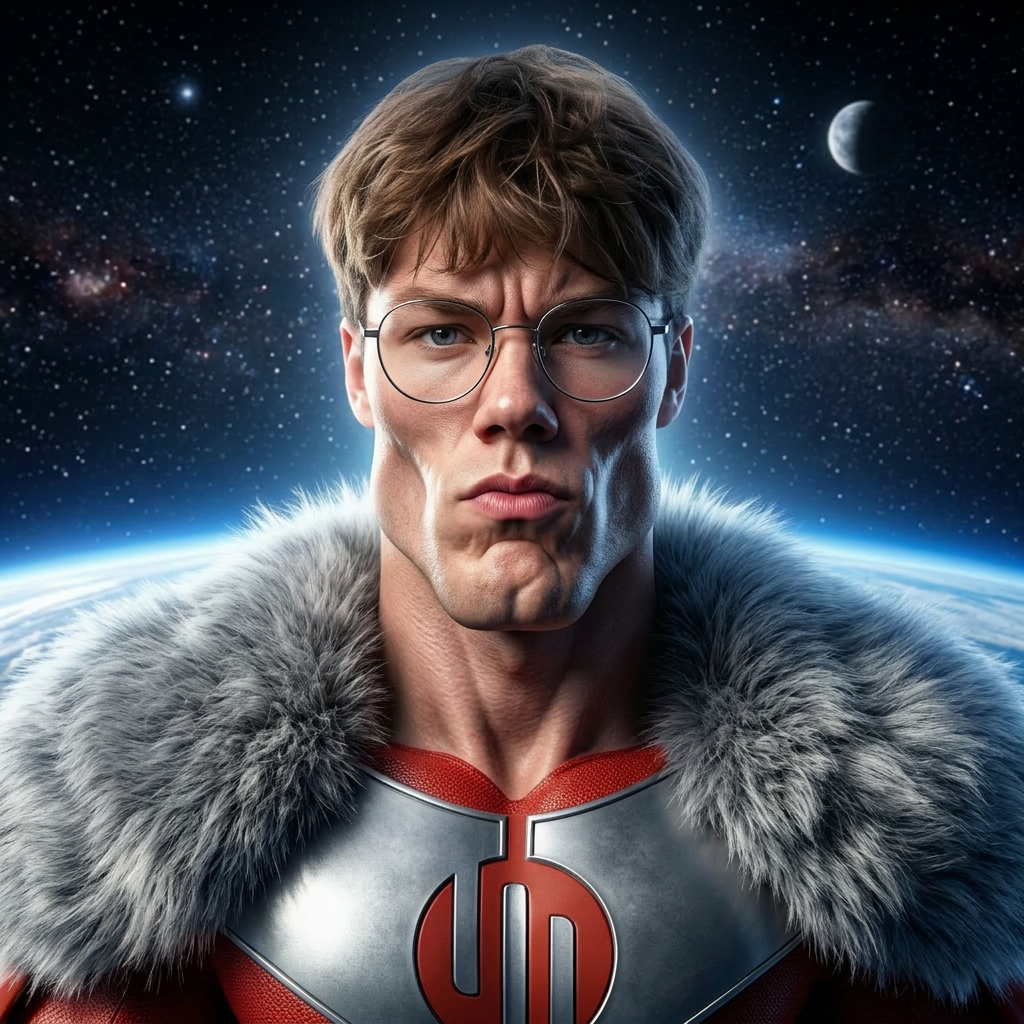 AI Design for geef mij nu een chad gezicht maar overdreven
