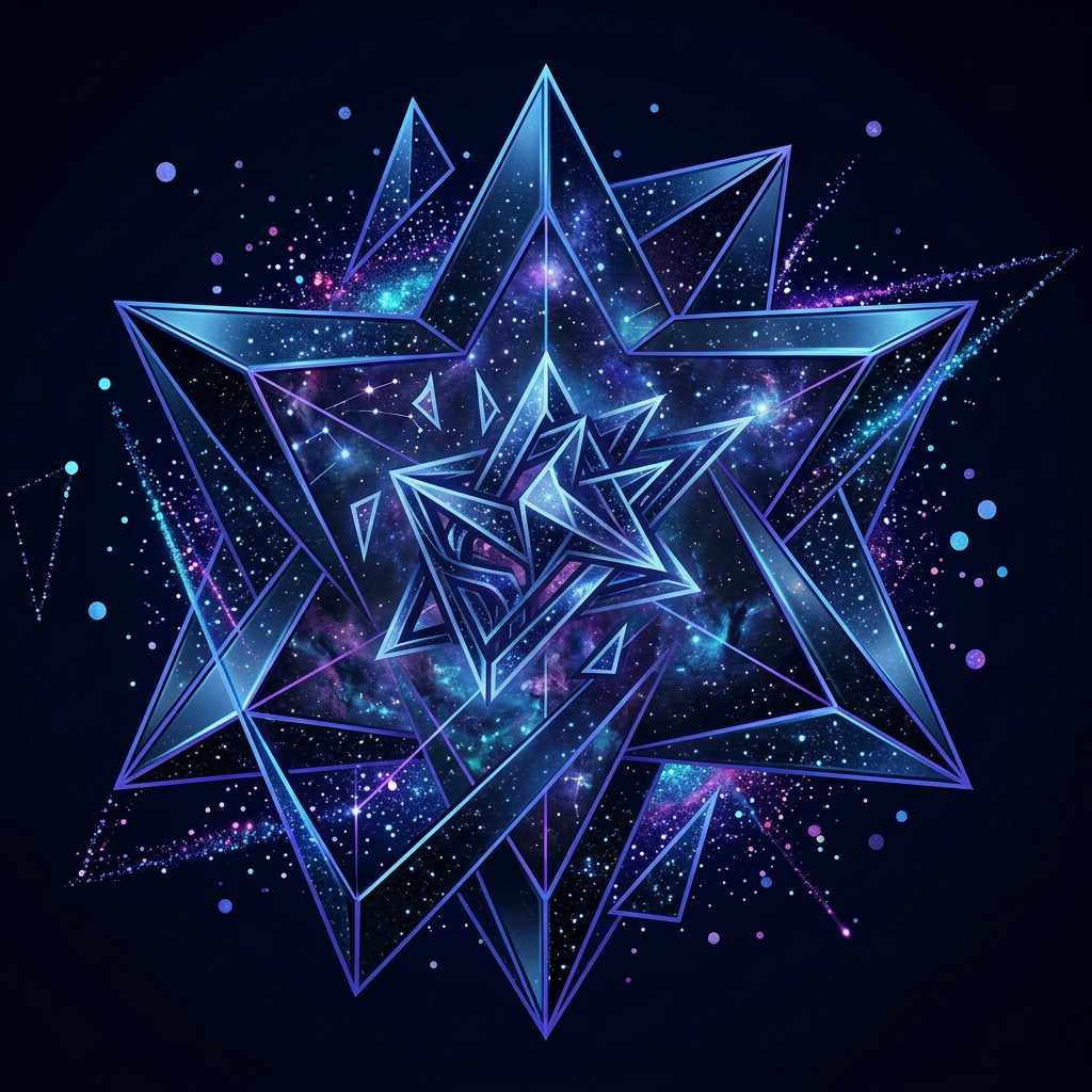 AI Design for i need this white logo i pastec to be turned into the kind of bluish starry ocean blackshores vibe, i need the absolute image absolutelyy preserved