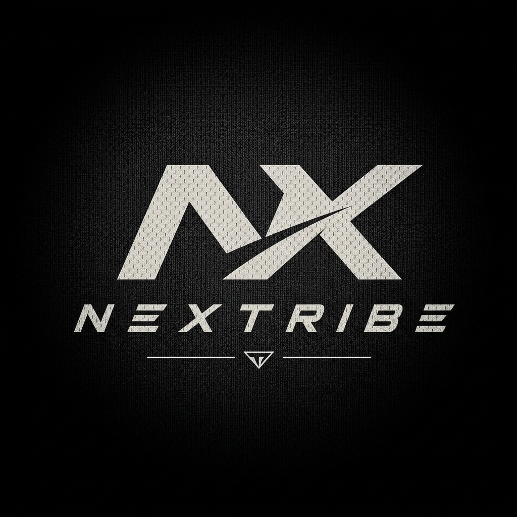AI Design for generate a logo , clothing brand name nextribe, take the photo as example