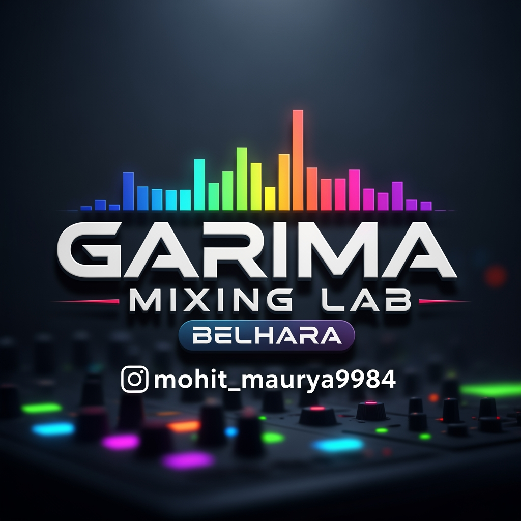 AI Design for make my studio logo garima mixing lab belhara instagram id mohit_maurya9984