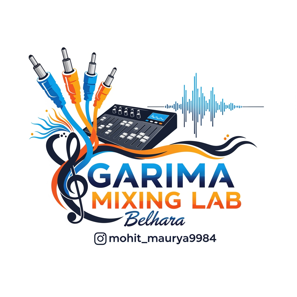AI Design for make my studio logo garima mixing lab belhara instagram id mohit_maurya9984