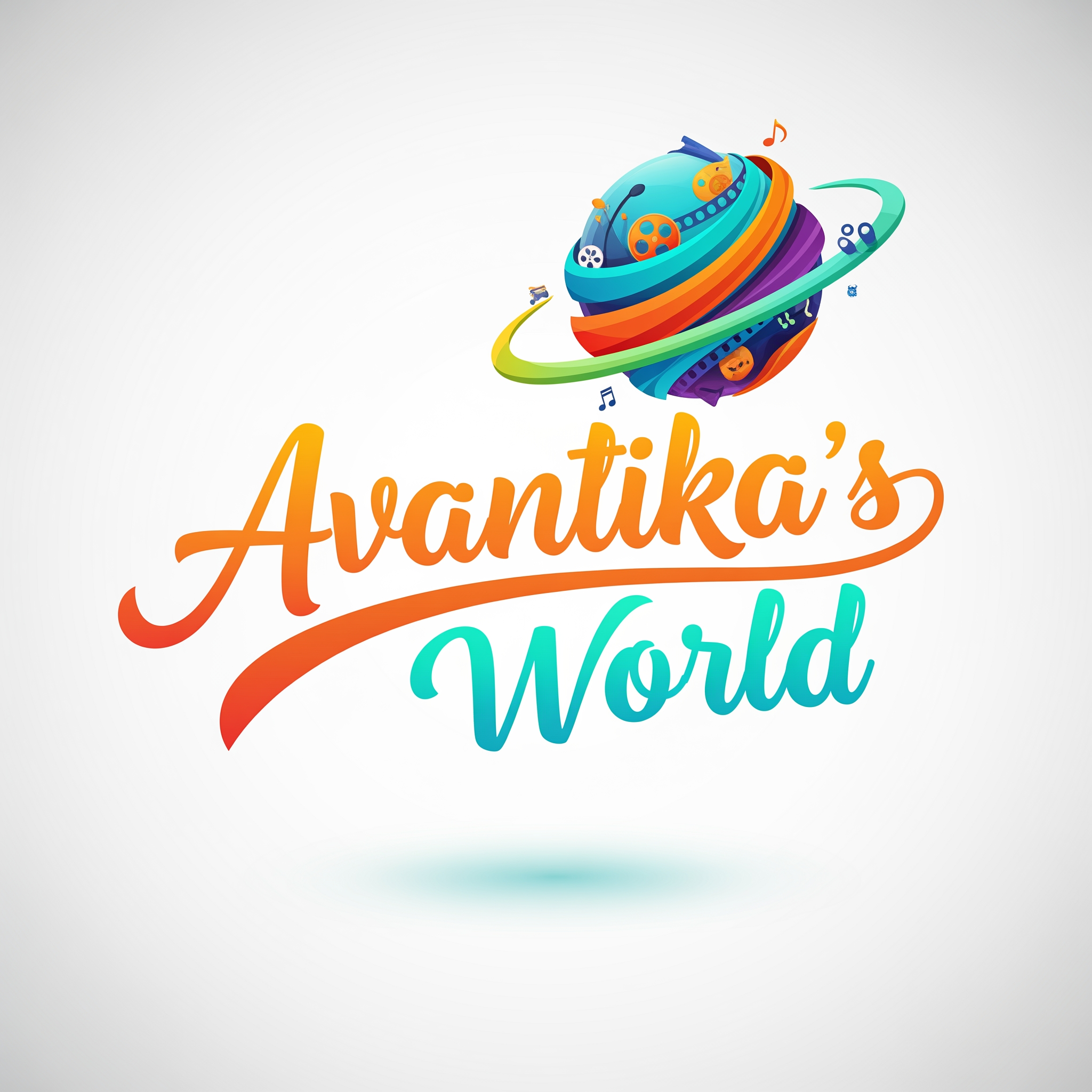 AI Design for generate a beautiful artistic logo for my reel brand "Avantika's World" ,must be colorful,catchy and modern in style